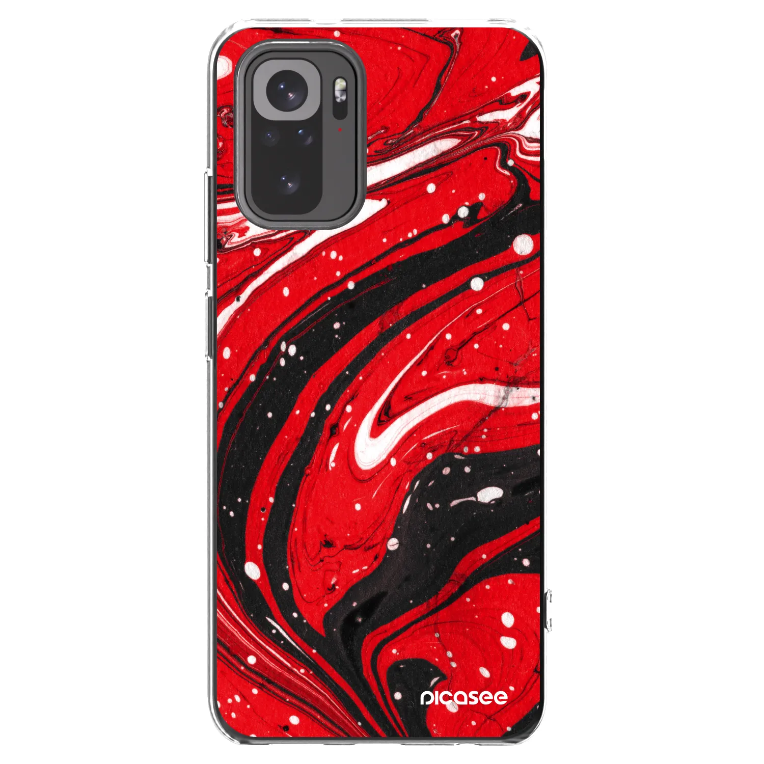 Picasee silikonowe przeźroczyste etui na Xiaomi Redmi Note 10S - Red black