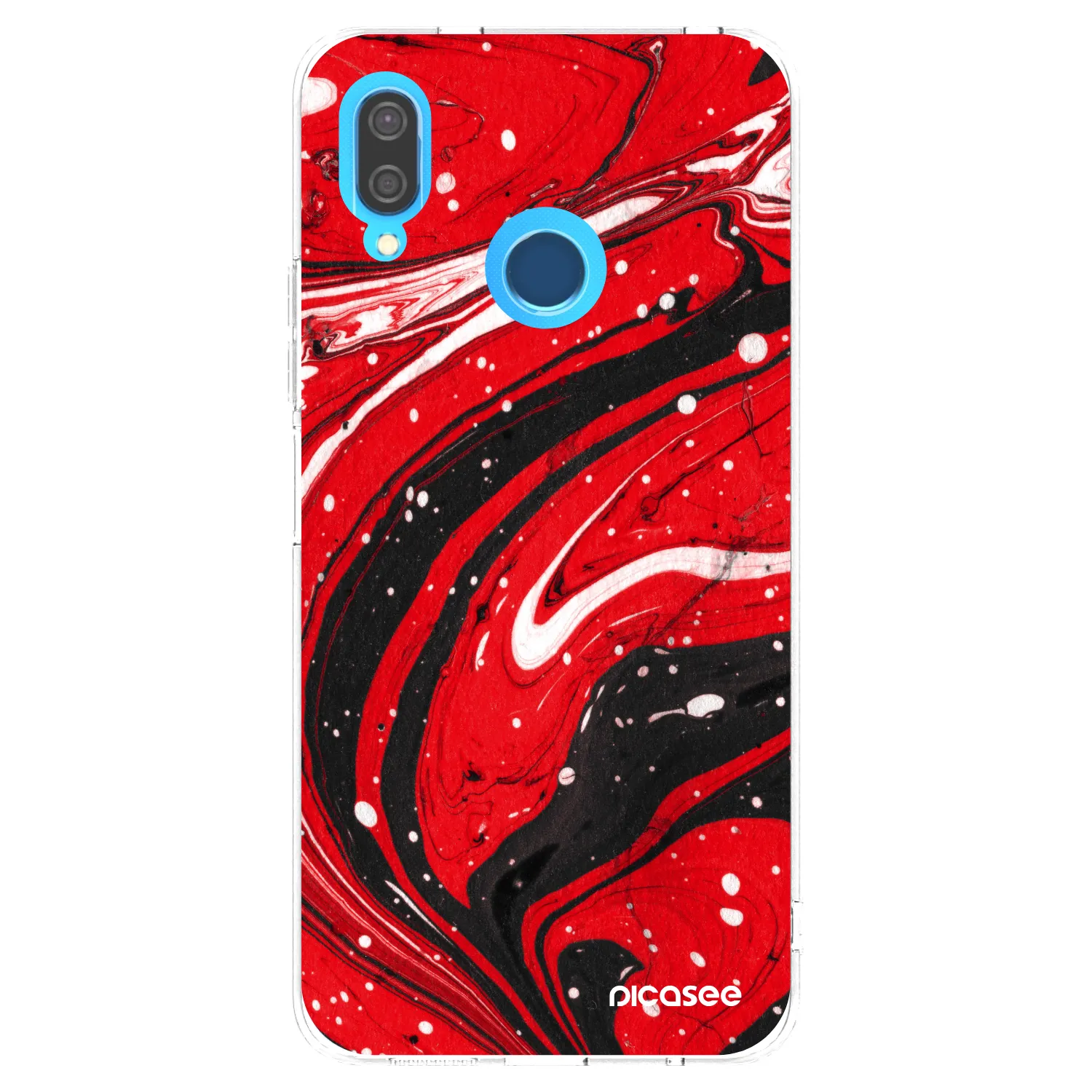 Picasee silikonowe przeźroczyste etui na Huawei P20 Lite - Red black