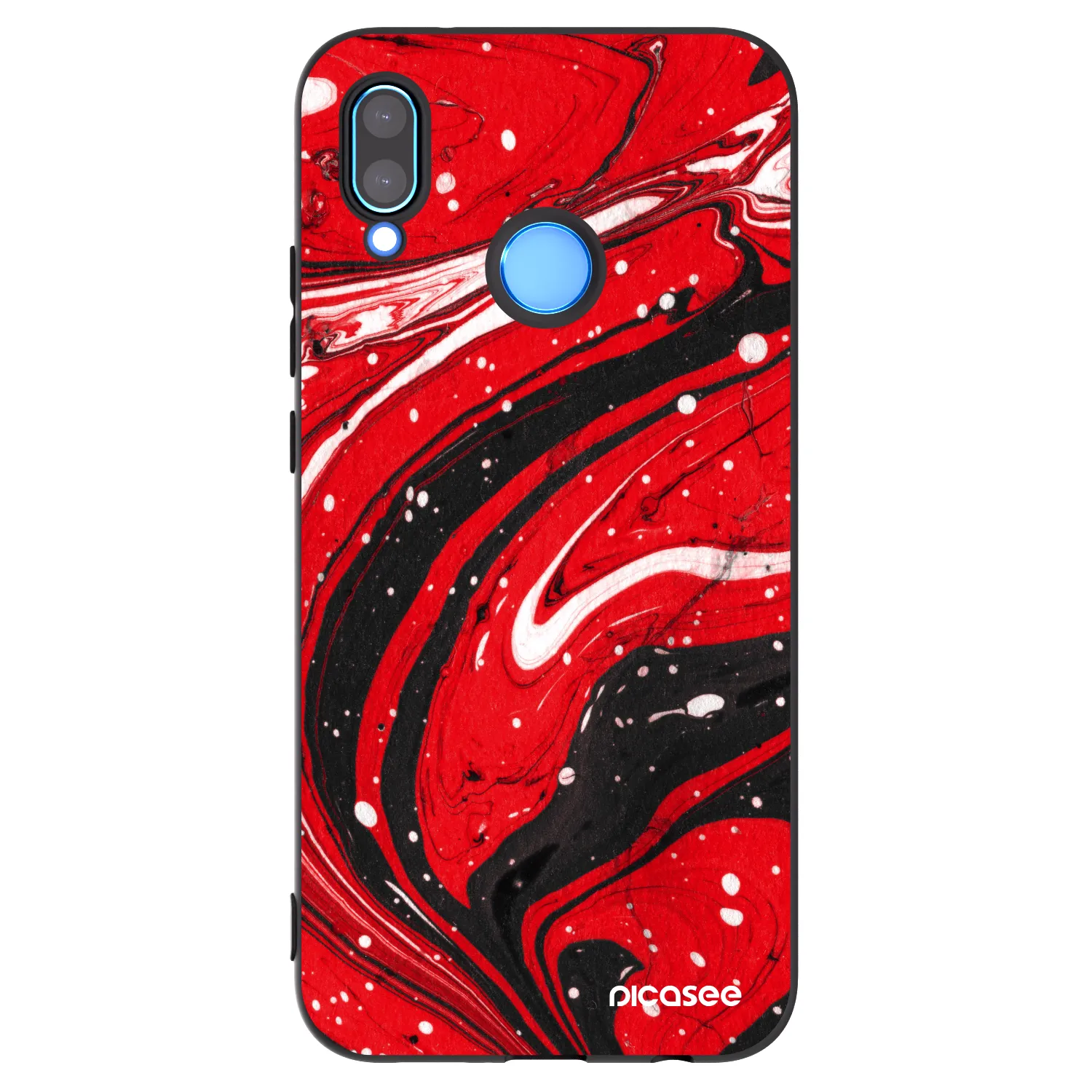 Picasee silikonowe czarne etui na Huawei P20 Lite - Red black