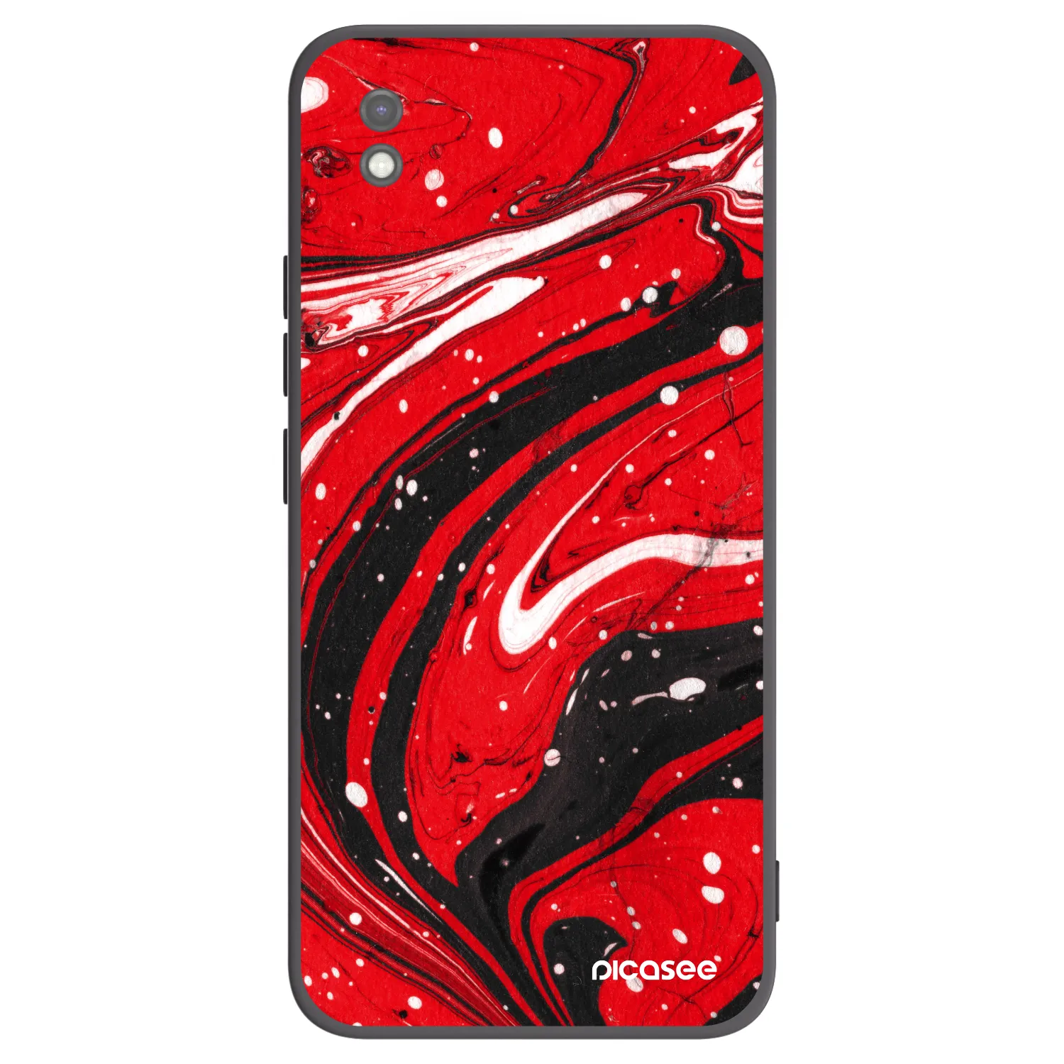 Picasee silikonowe czarne etui na Xiaomi Redmi 9AT - Red black