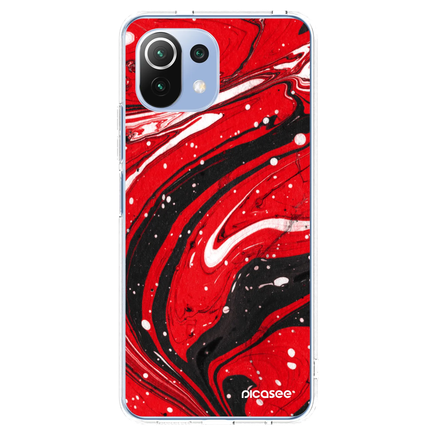 Picasee silikonowe przeźroczyste etui na Xiaomi Mi 11 Lite - Red black
