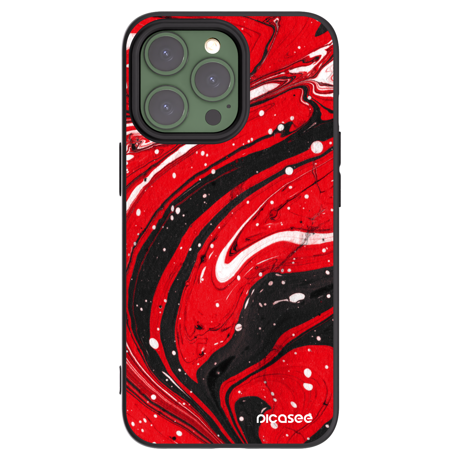 Picasee silikonowe czarne etui na Apple iPhone 13 Pro - Red black