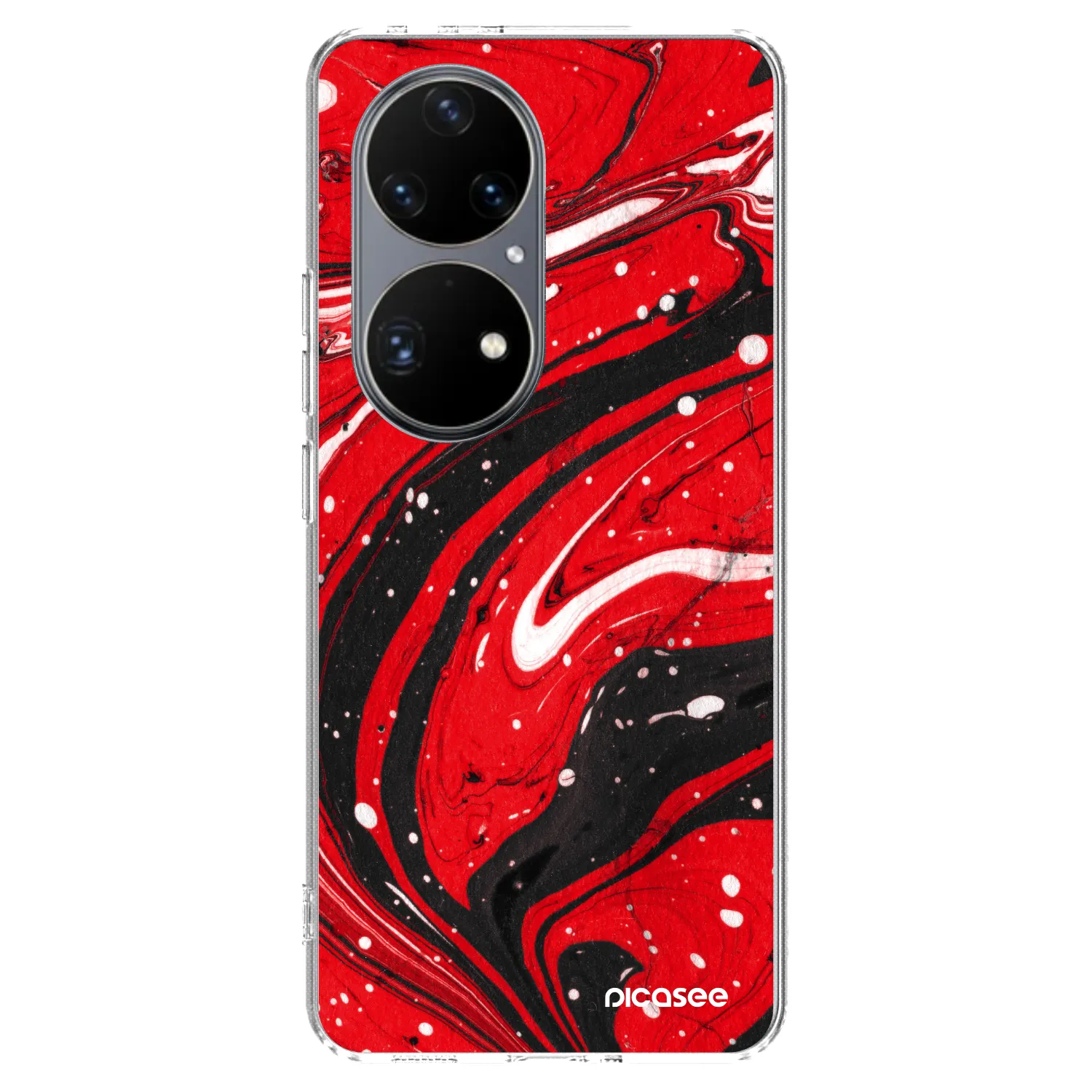 Picasee silikonowe przeźroczyste etui na Huawei P50 - Red black