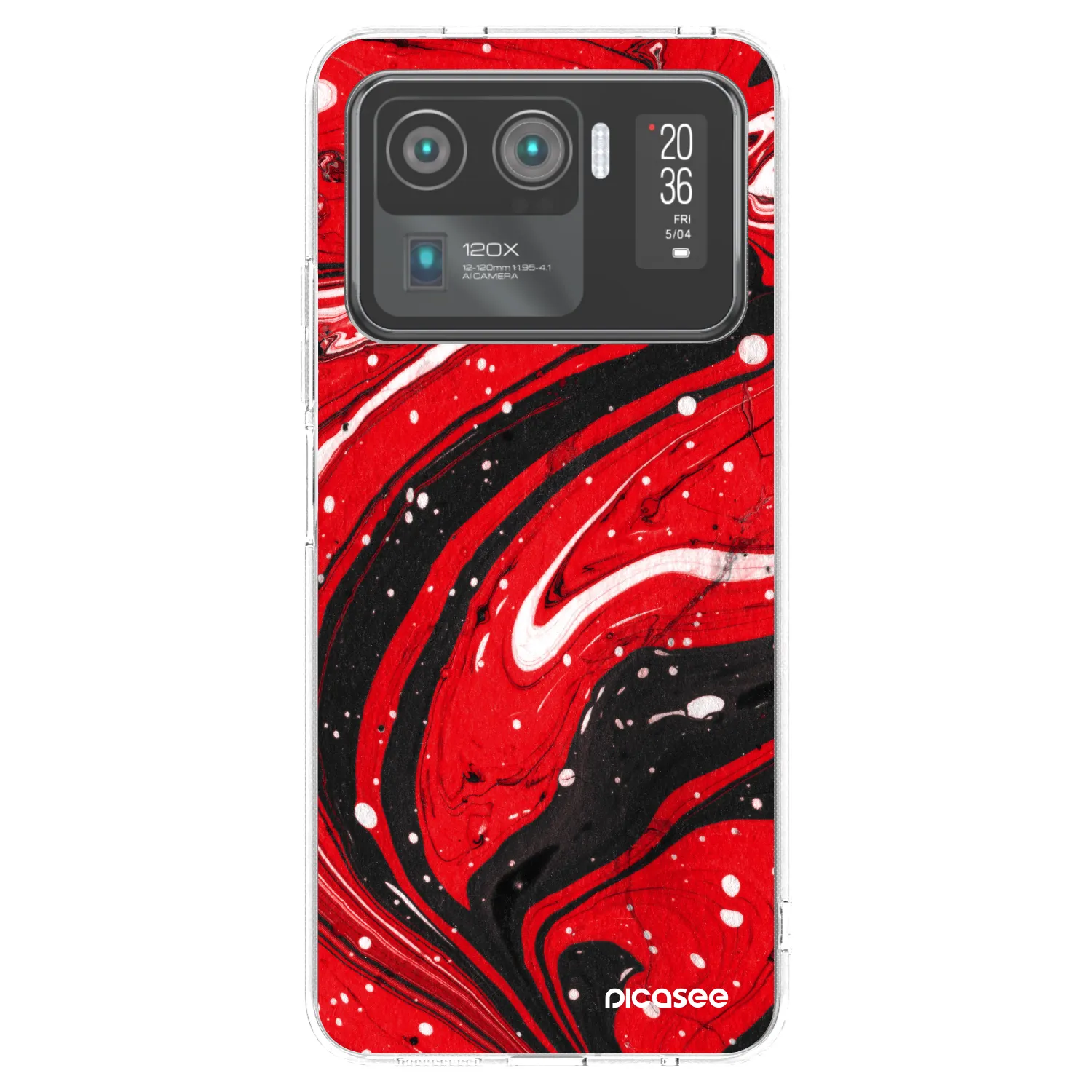 Picasee silikonowe przeźroczyste etui na Xiaomi Mi 11 Ultra - Red black