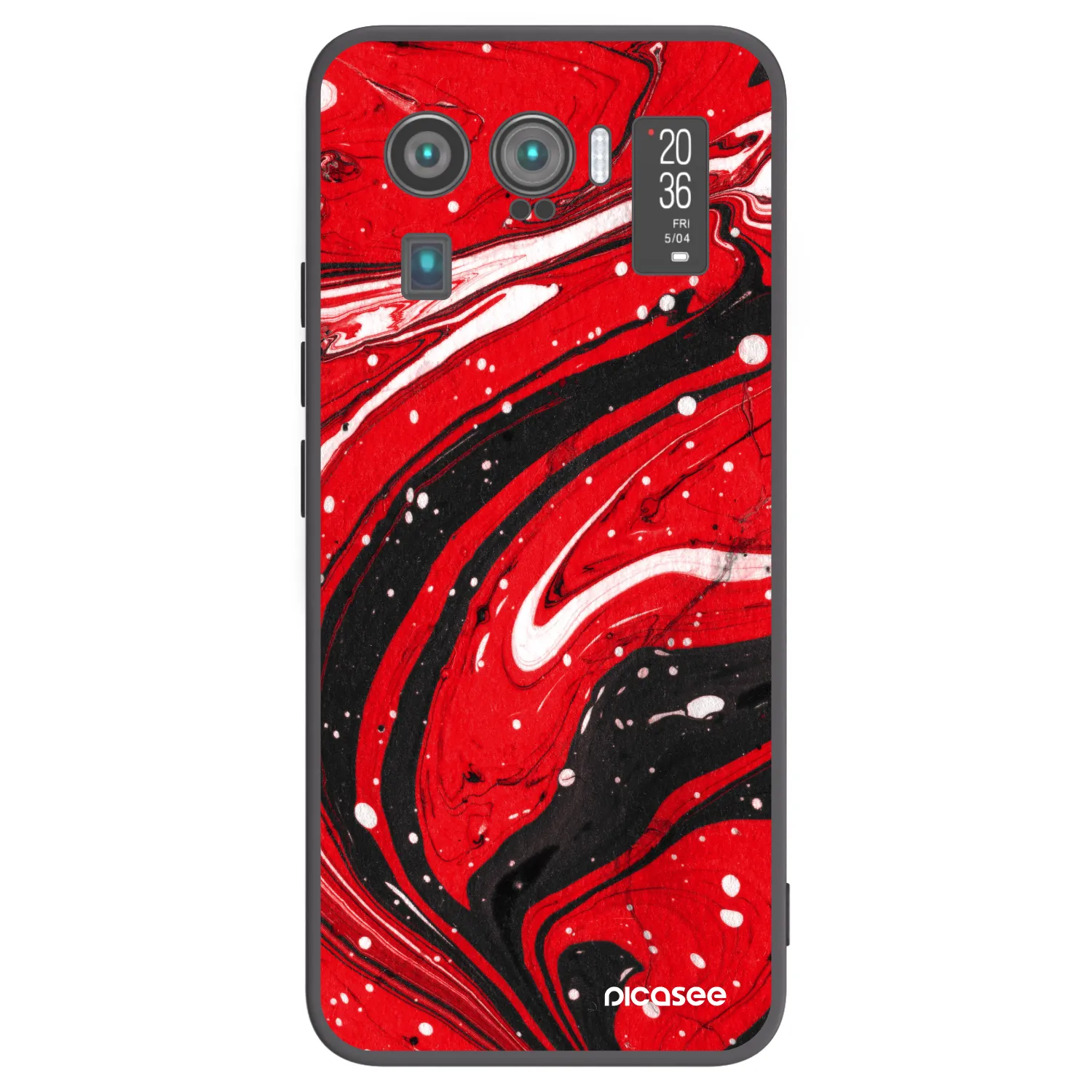 Picasee silikonowe czarne etui na Xiaomi Mi 11 Ultra - Red black
