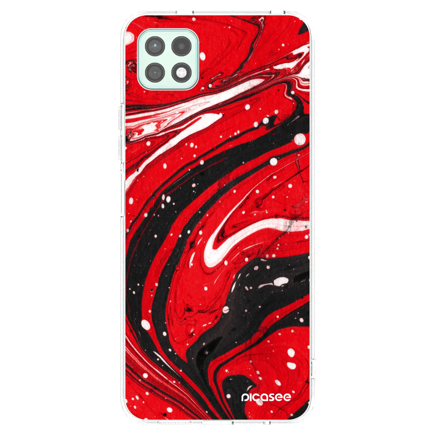 Picasee silikonowe przeźroczyste etui na Samsung Galaxy A22 A226B 5G - Red black