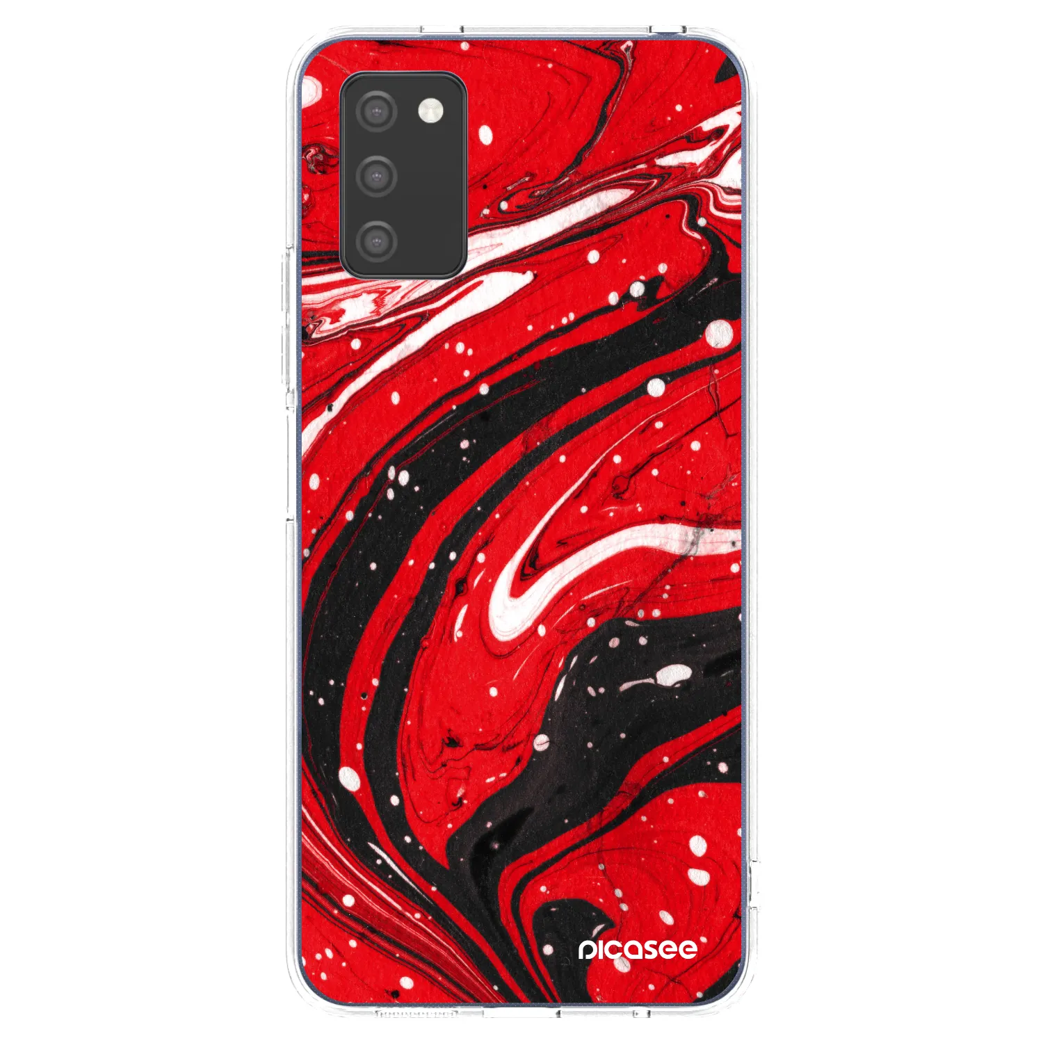 Picasee silikonowe przeźroczyste etui na Samsung Galaxy A02s A025G - Red black