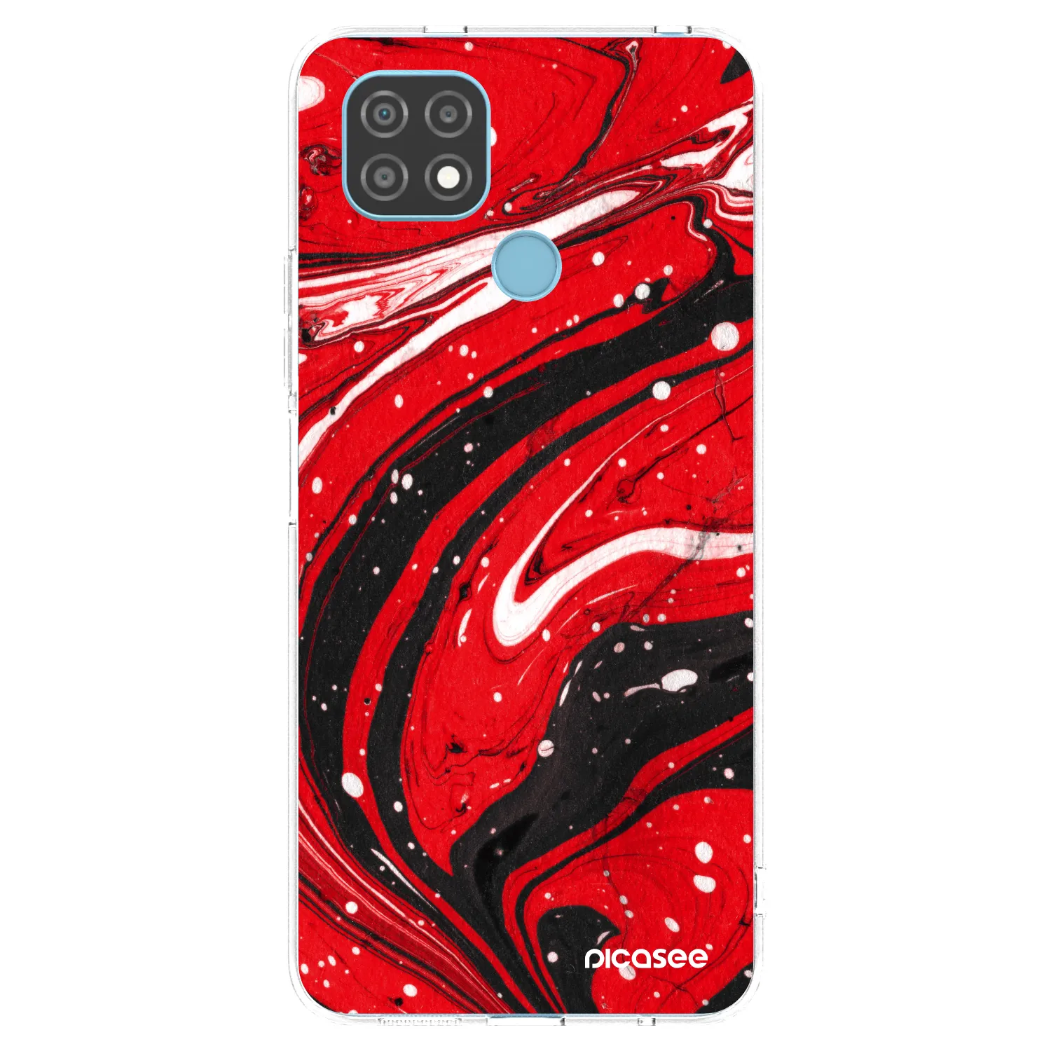 Picasee silikonowe przeźroczyste etui na Realme C21 - Red black