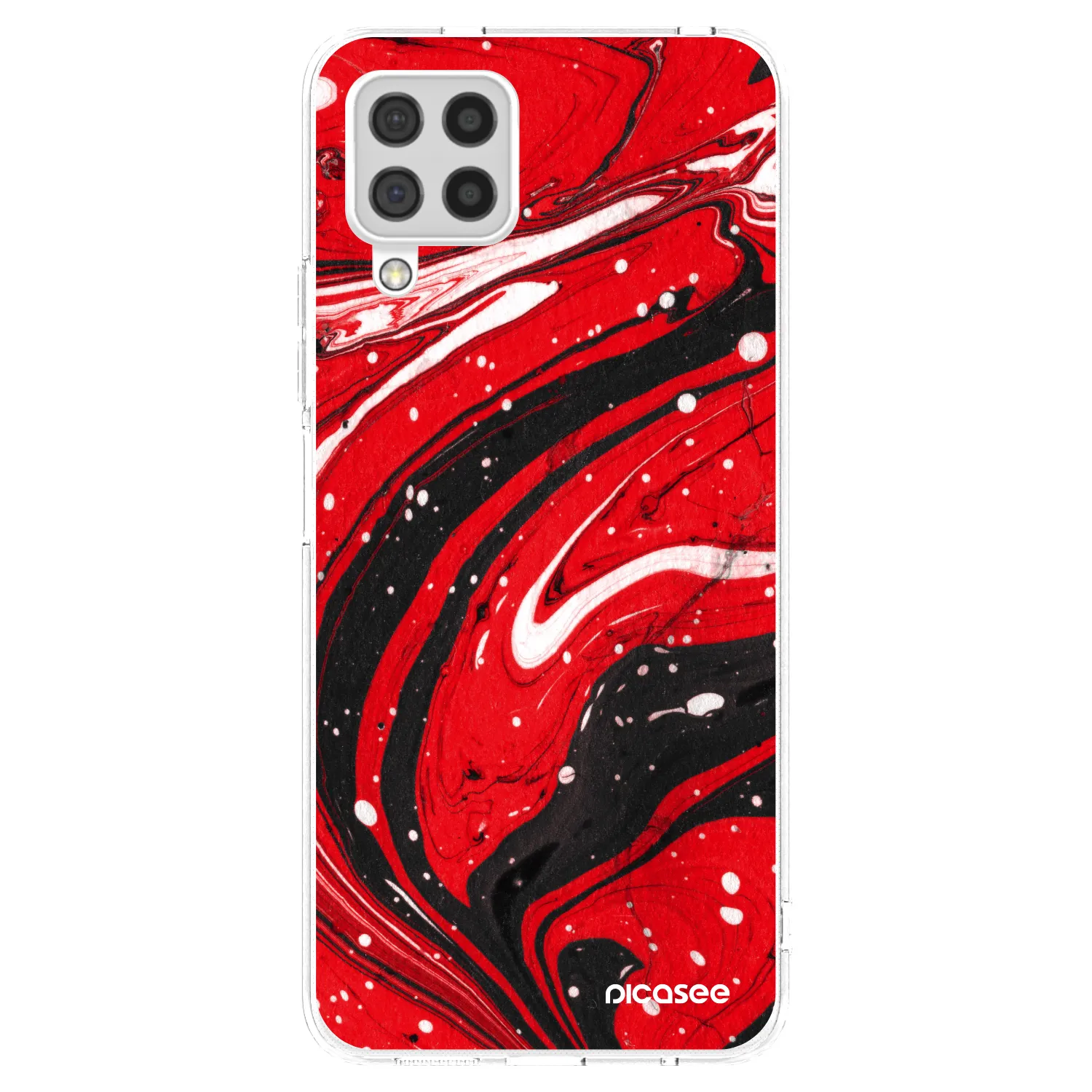 Picasee silikonowe przeźroczyste etui na Samsung Galaxy A22 A225F 4G - Red black