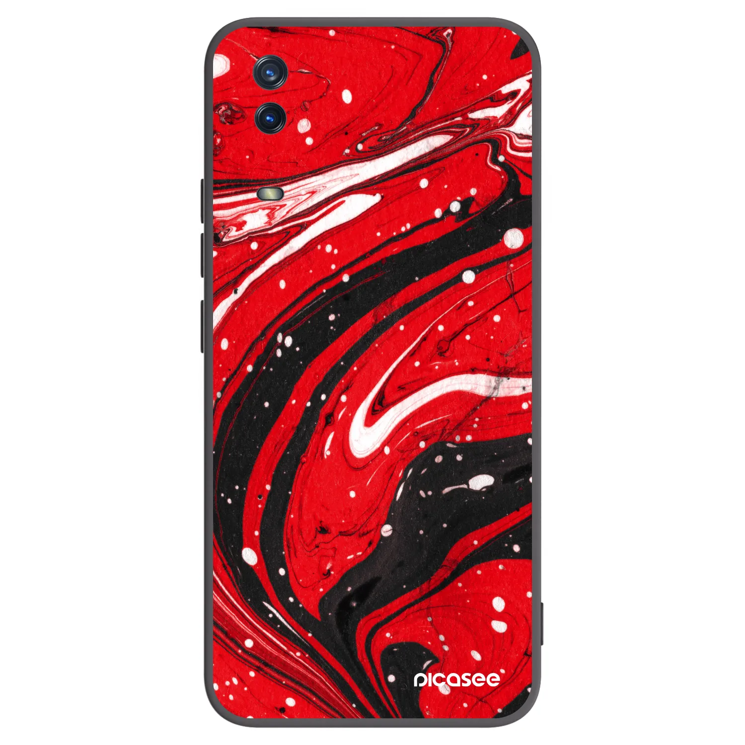 Picasee silikonowe czarne etui na Vivo Y11s - Red black
