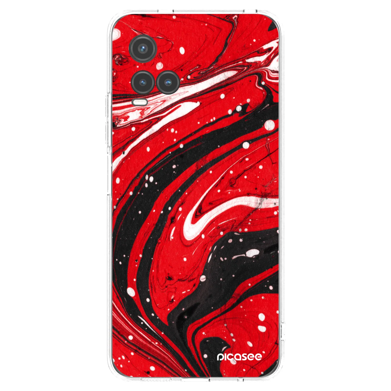 Picasee silikonowe przeźroczyste etui na Vivo Y33s - Red black
