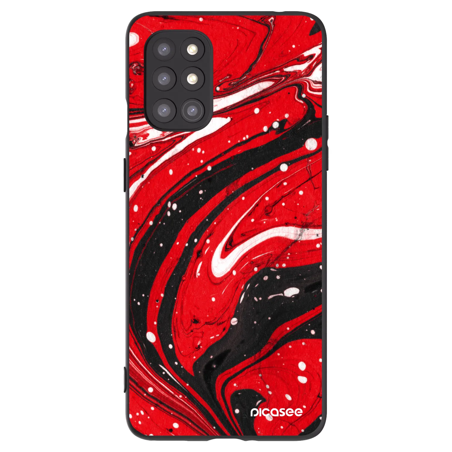 Picasee silikonowe czarne etui na OnePlus 8T - Red black
