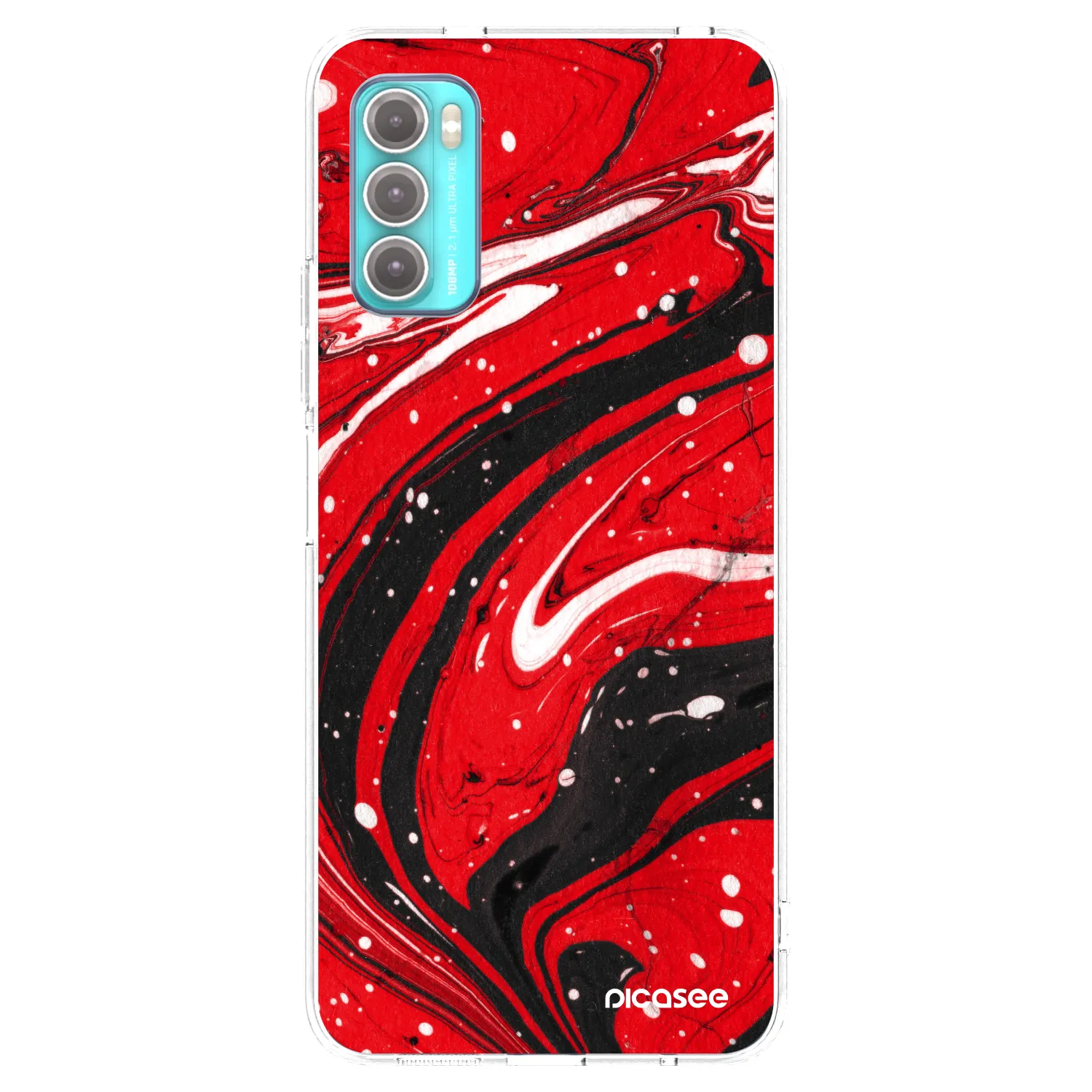 Picasee silikonowe przeźroczyste etui na Motorola Moto G60 - Red black