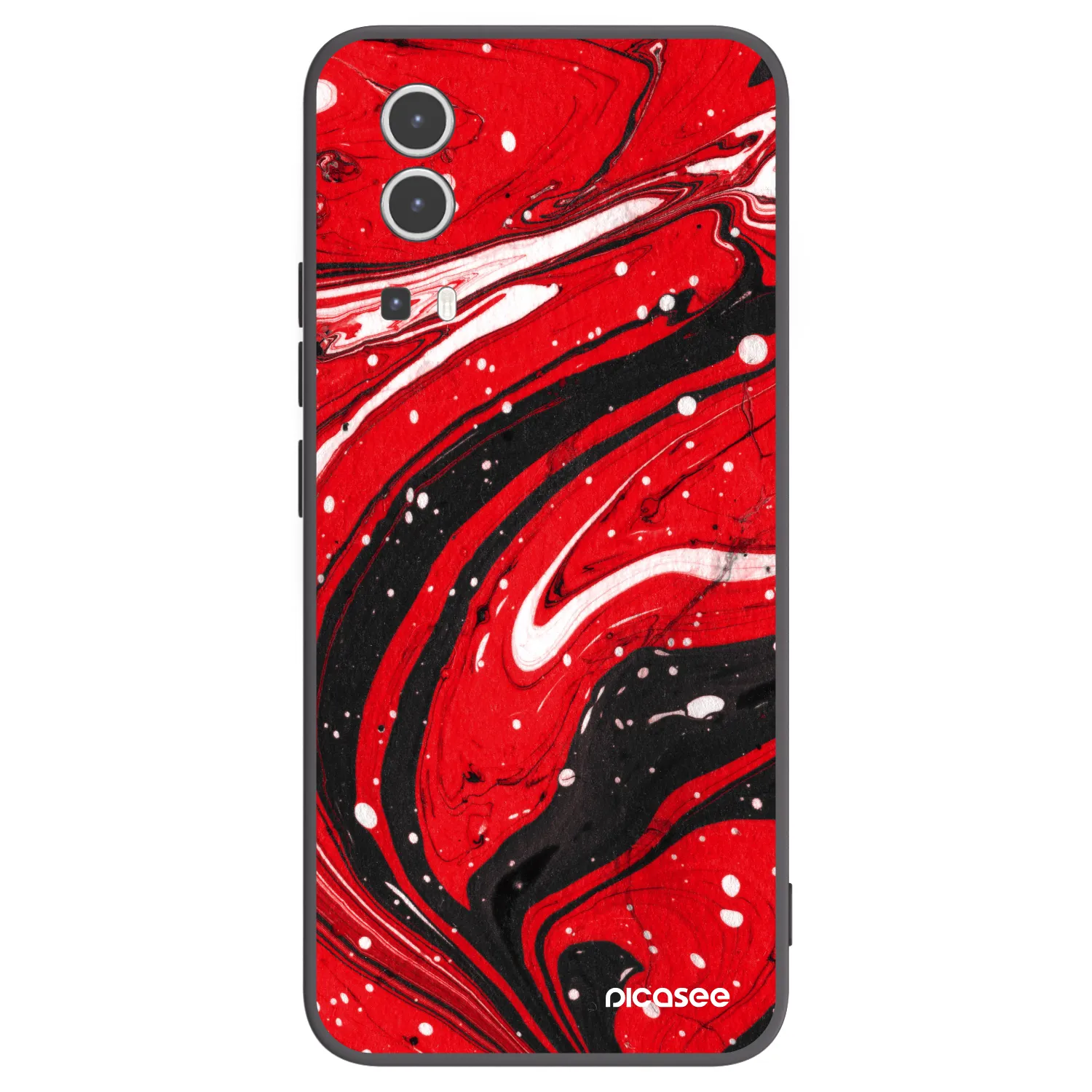 Picasee silikonowe czarne etui na Vivo Y72 5G - Red black
