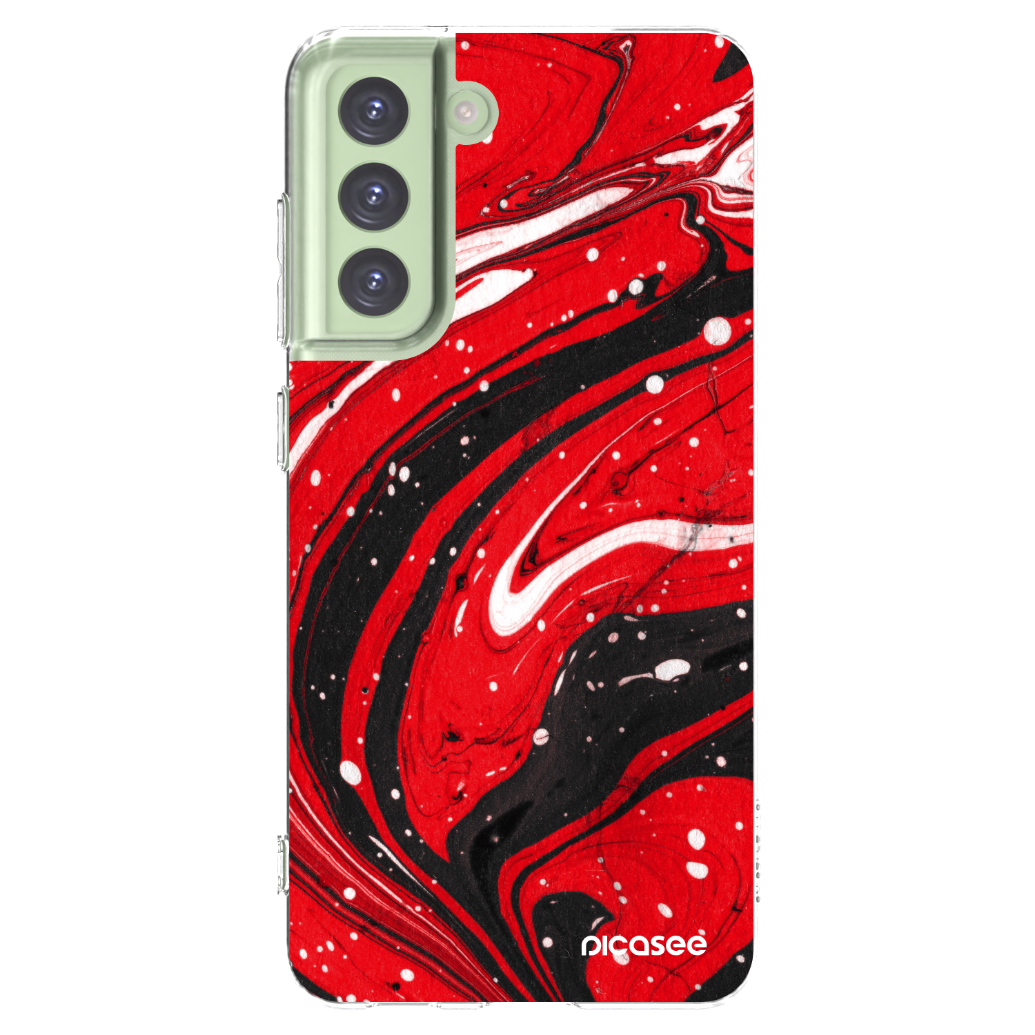 Picasee silikonowe przeźroczyste etui na Samsung Galaxy S21 FE 5G - Red black