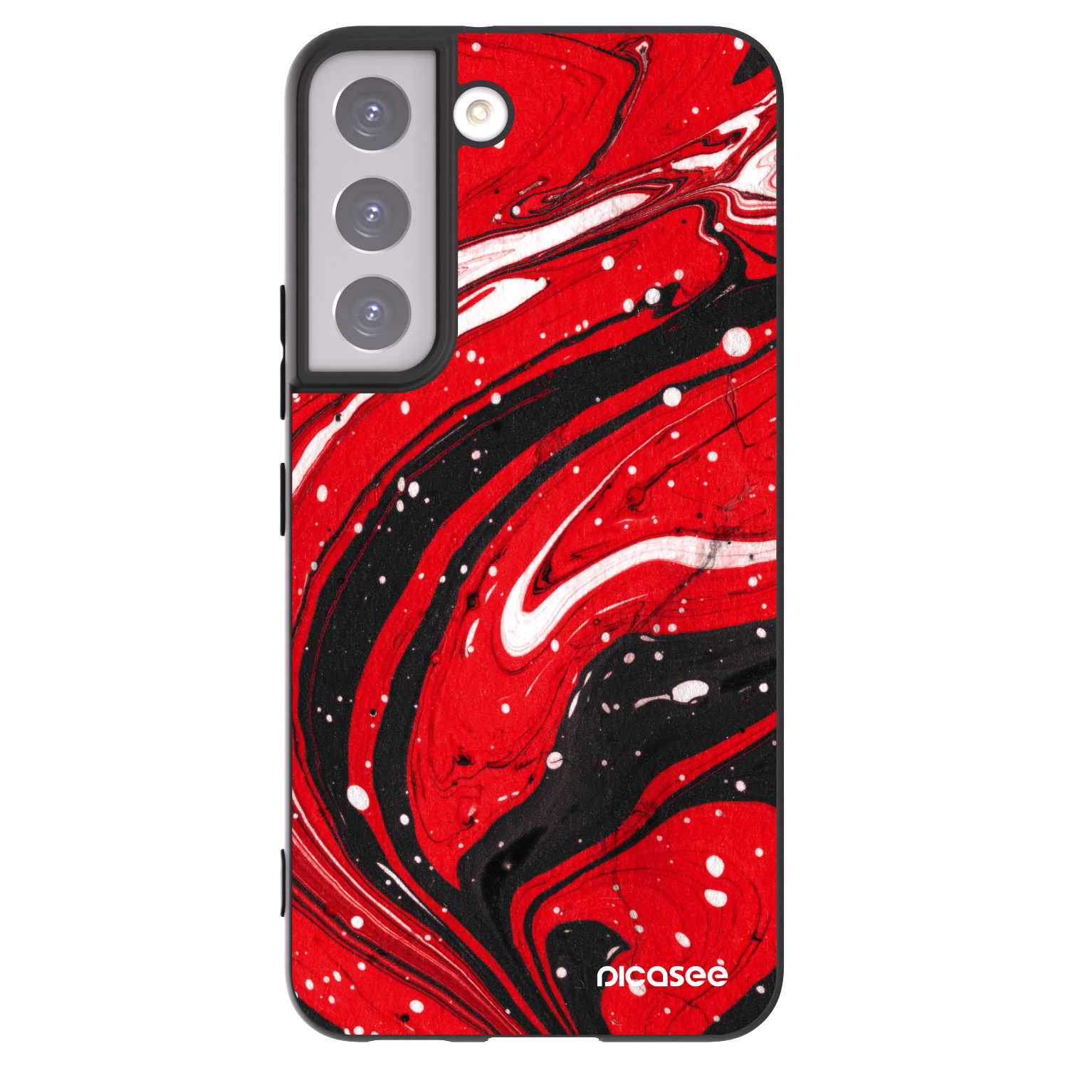 Picasee silikonowe czarne etui na Samsung Galaxy S22 5G - Red black