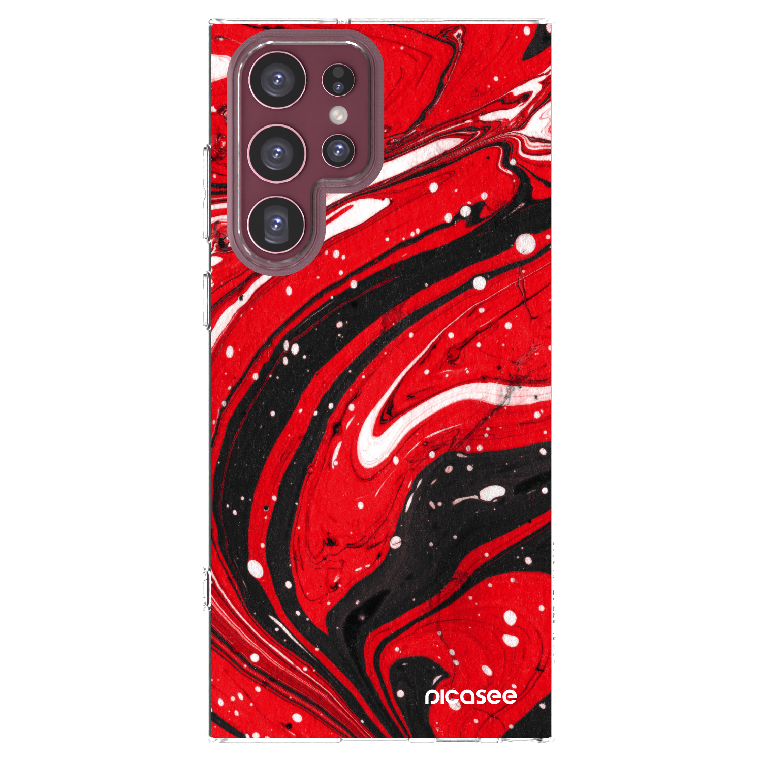 Picasee silikonowe przeźroczyste etui na Samsung Galaxy S22 Ultra 5G - Red black