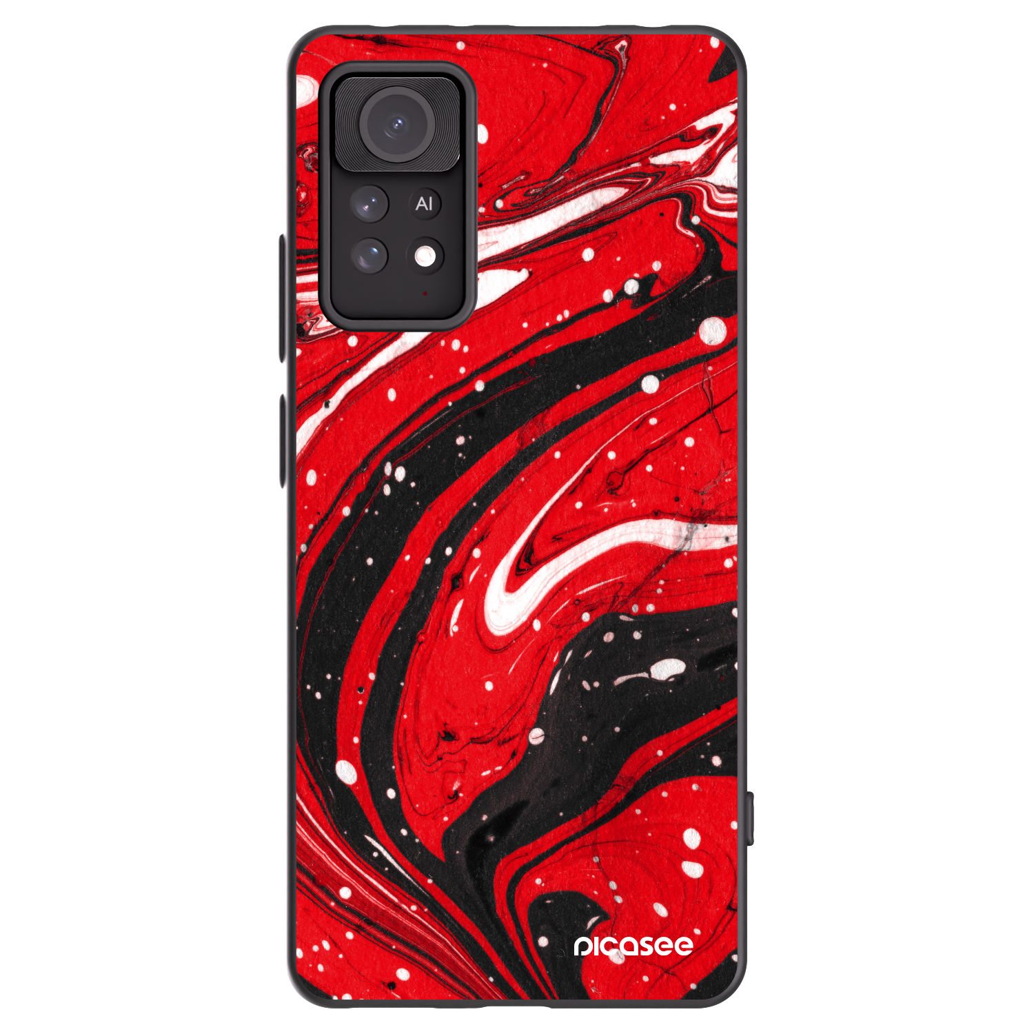 Picasee silikonowe czarne etui na Xiaomi Redmi Note 11 Pro 5G - Red black