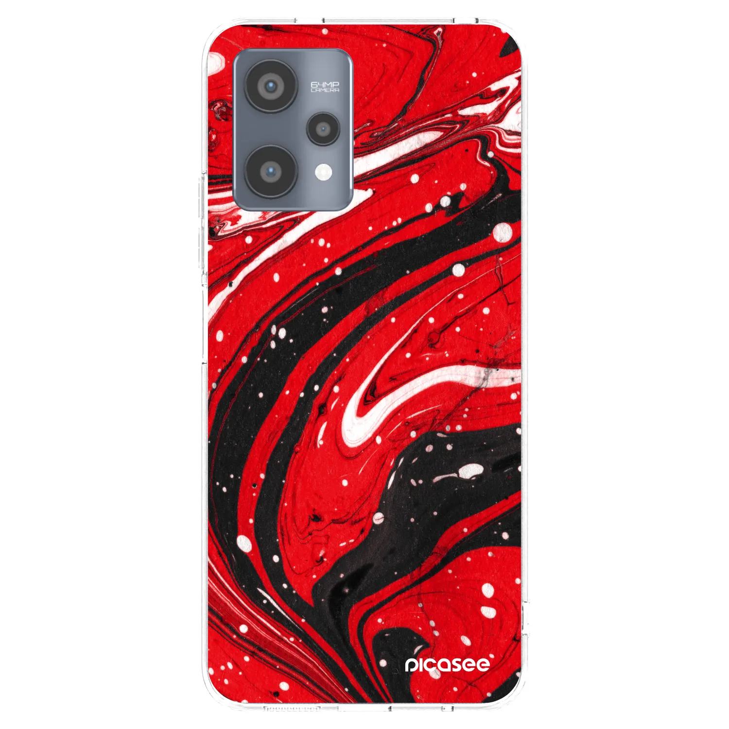 Picasee silikonowe przeźroczyste etui na Realme 9 Pro 5G - Red black