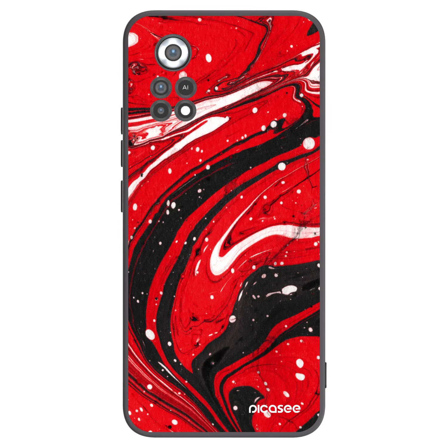 Picasee silikonowe czarne etui na Xiaomi Poco X4 Pro 5G - Red black