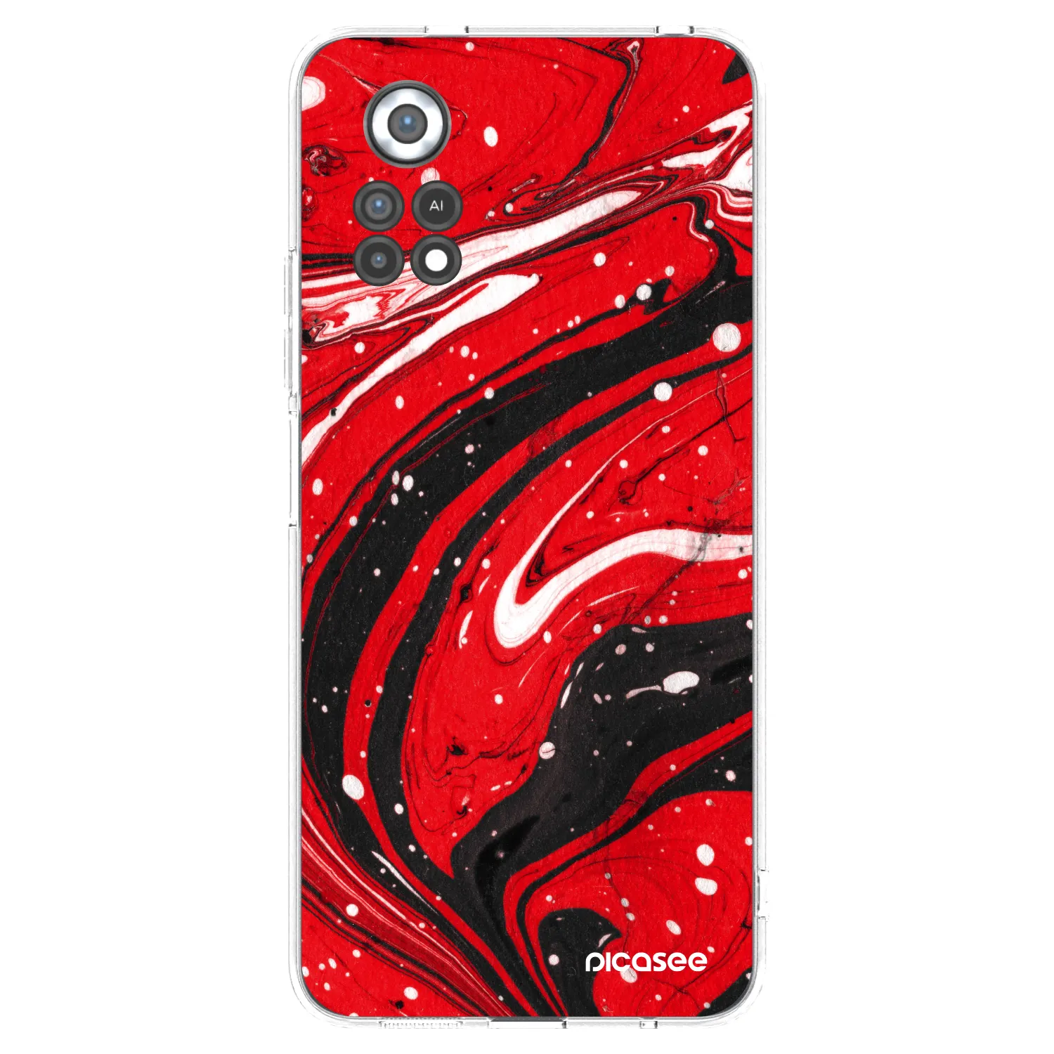 Picasee silikonowe przeźroczyste etui na Xiaomi Poco X4 Pro 5G - Red black