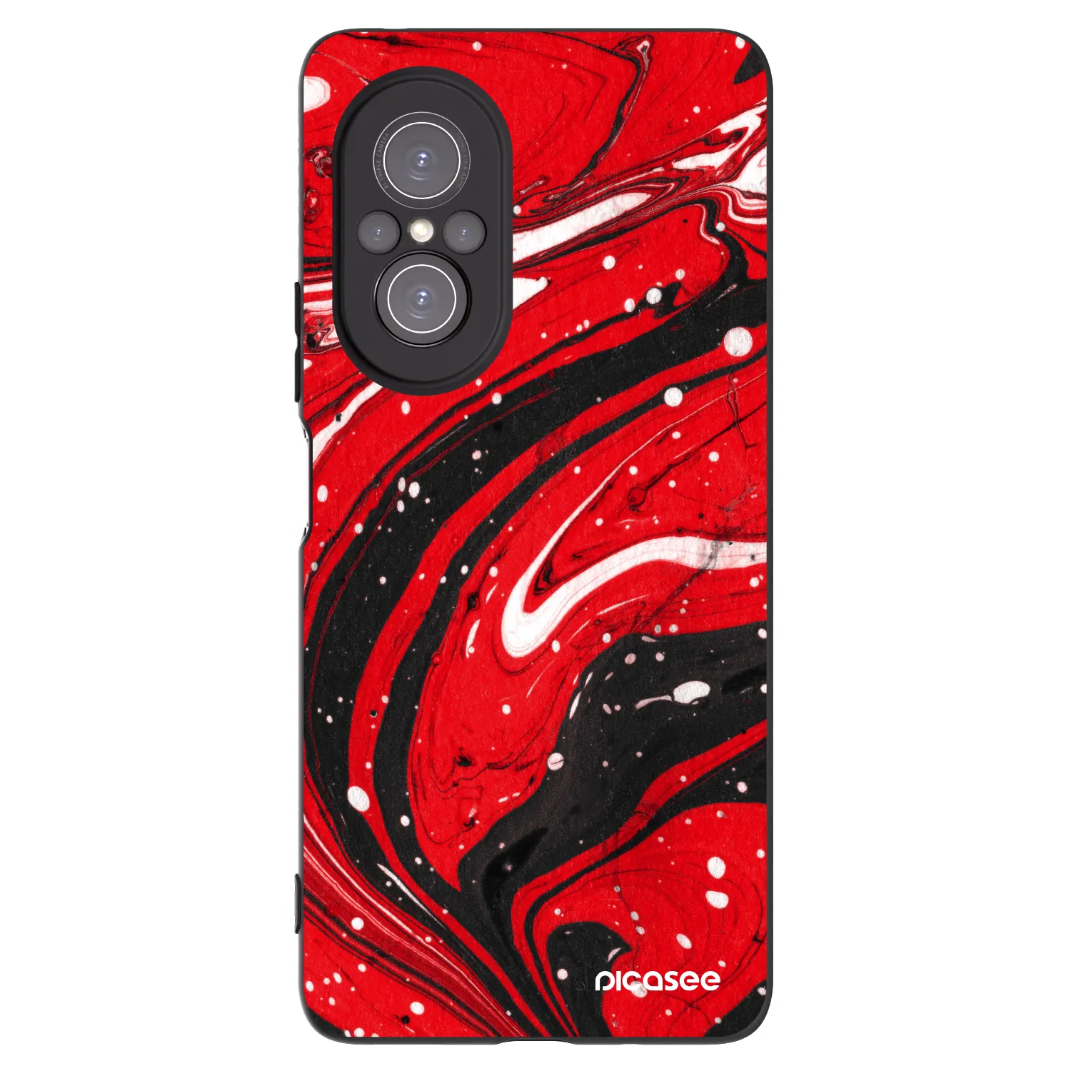 Picasee silikonowe czarne etui na Huawei Nova 9 SE - Red black