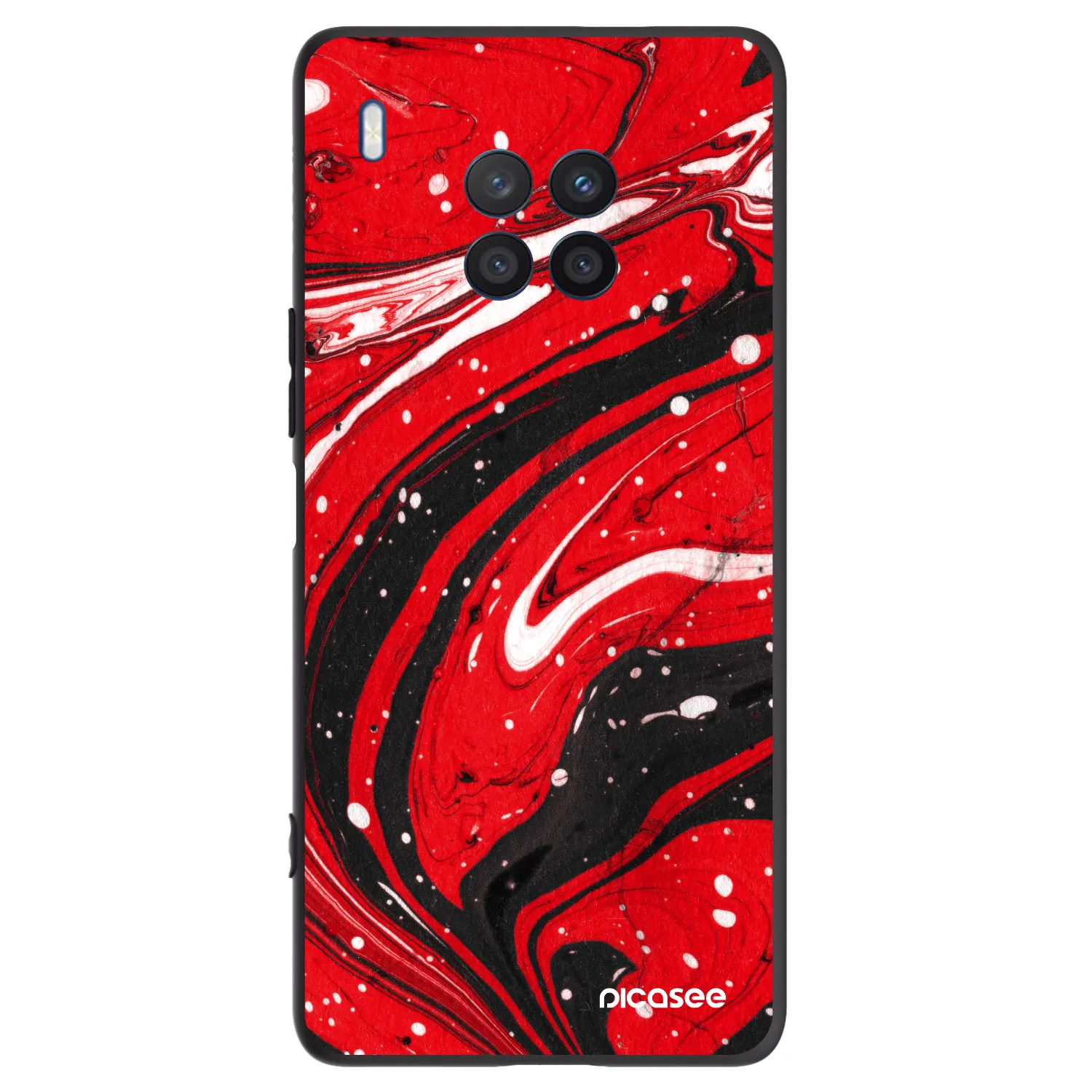 Picasee silikonowe czarne etui na Honor 50 Lite - Red black
