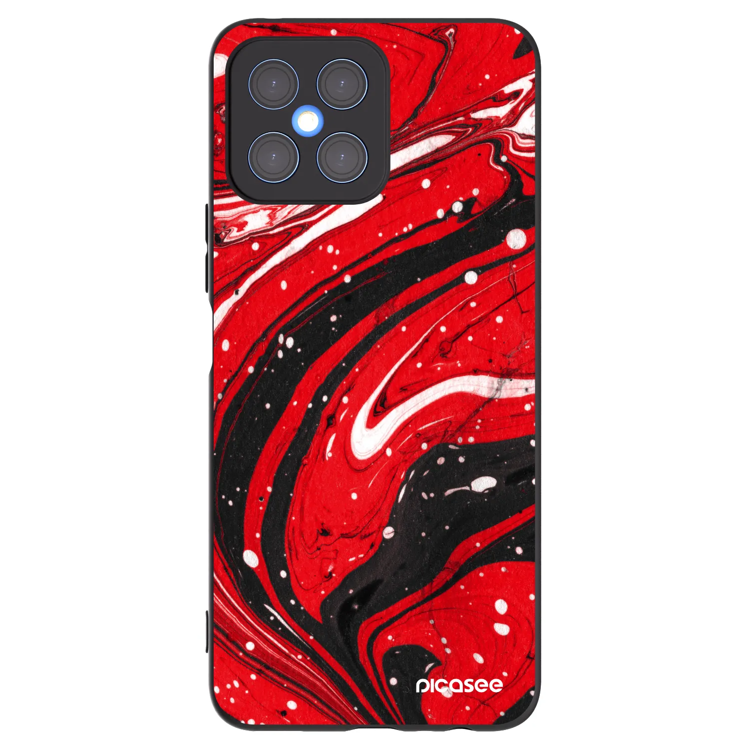 Picasee silikonowe czarne etui na Honor X8 4G - Red black