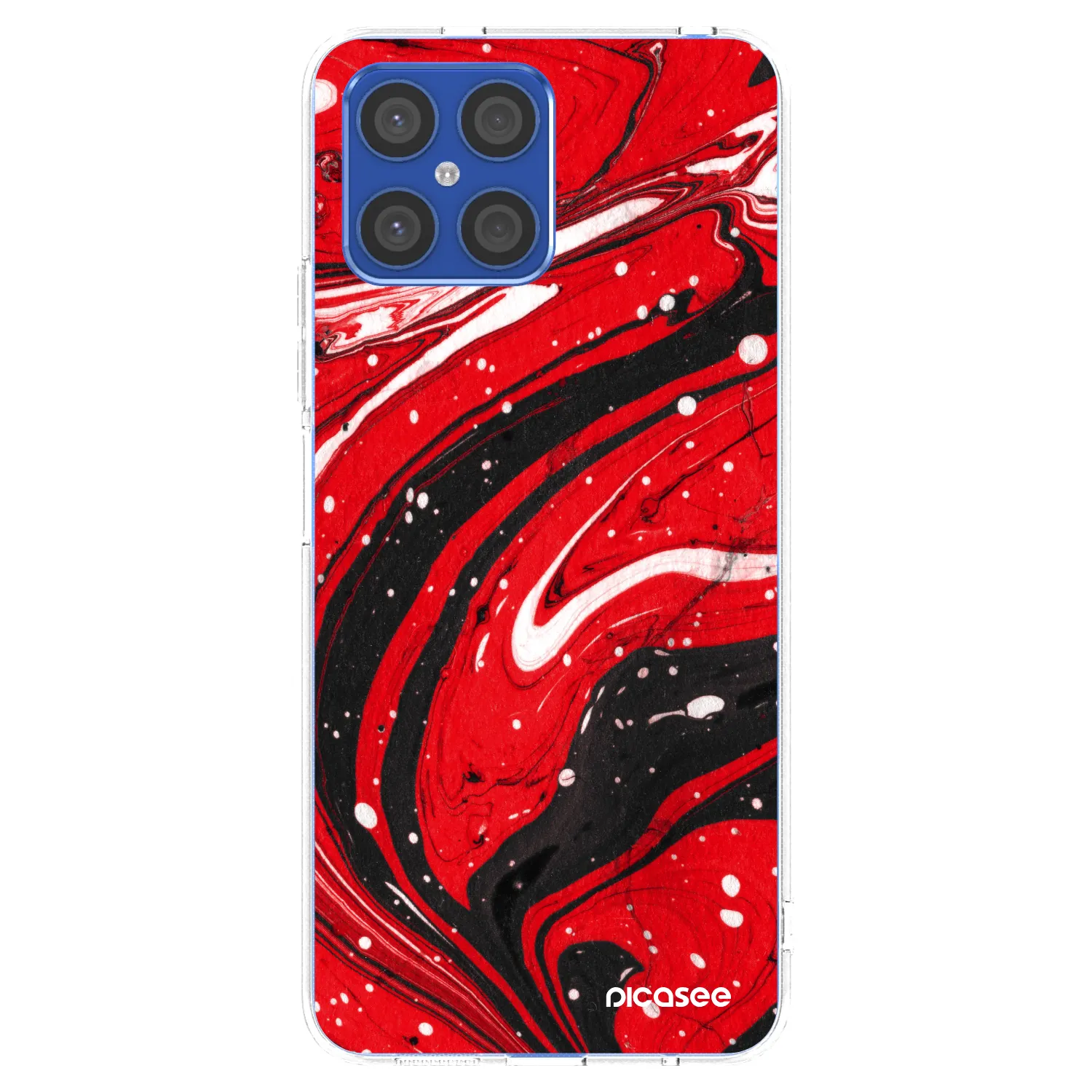 Picasee silikonowe przeźroczyste etui na Honor X8 4G - Red black