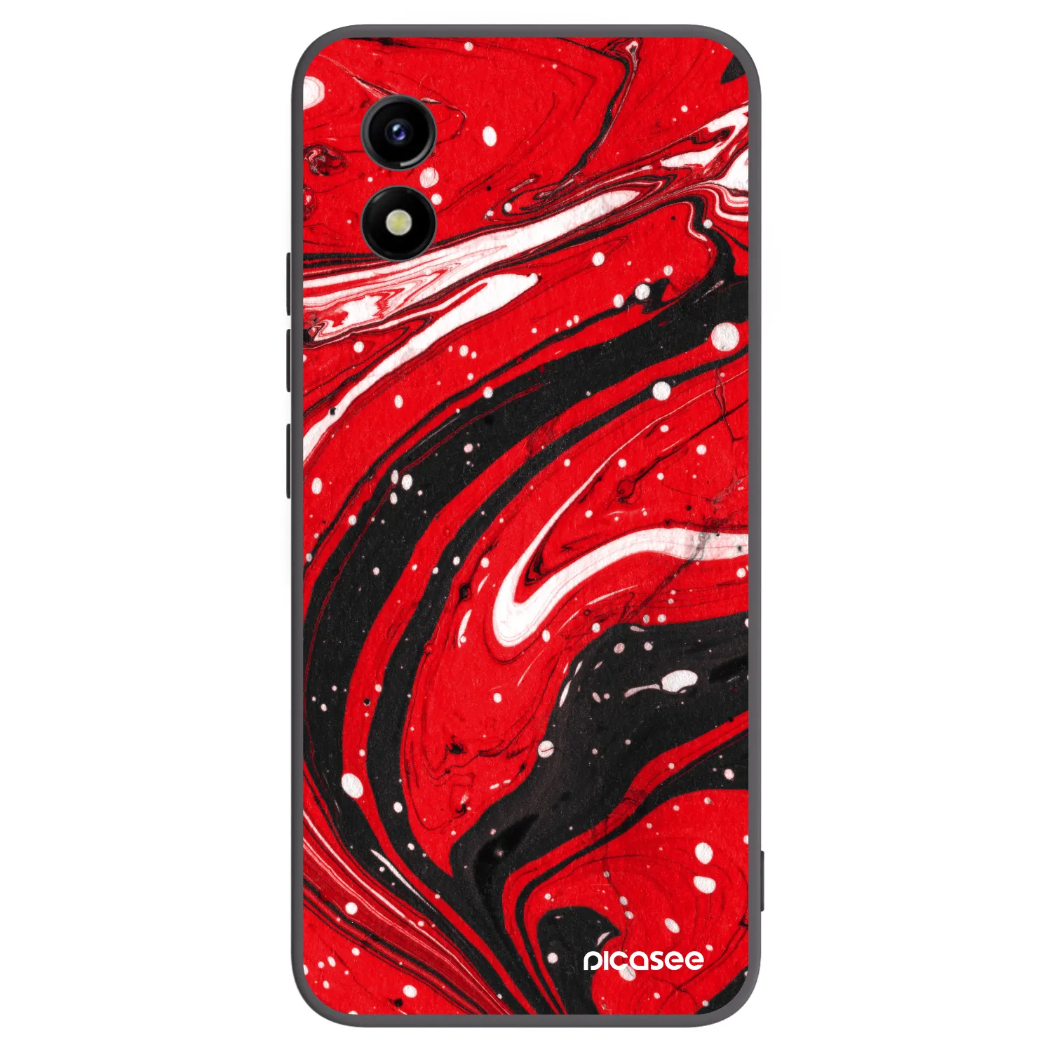 Picasee silikonowe czarne etui na Vivo Y01 - Red black
