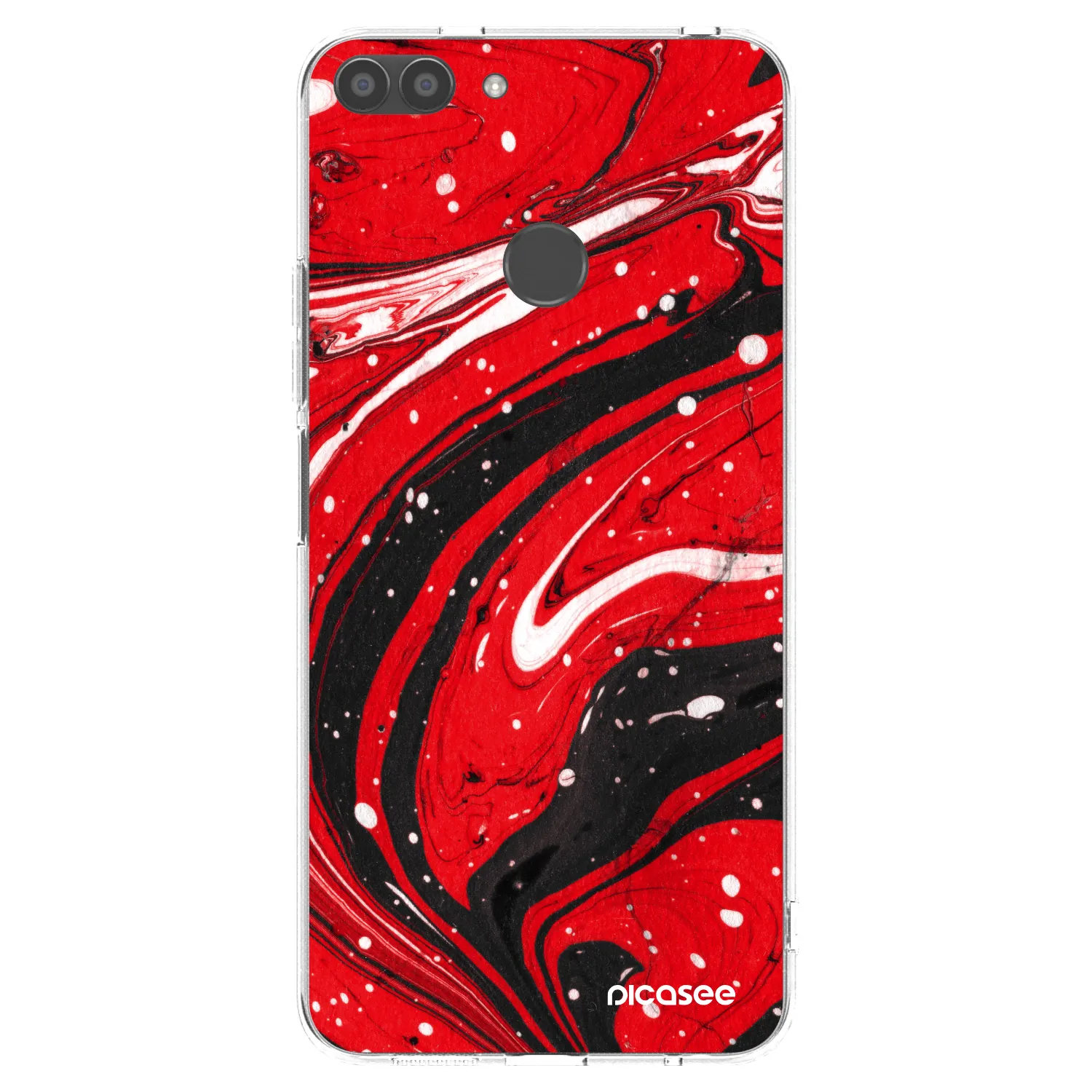 Picasee silikonowe przeźroczyste etui na Huawei P Smart - Red black