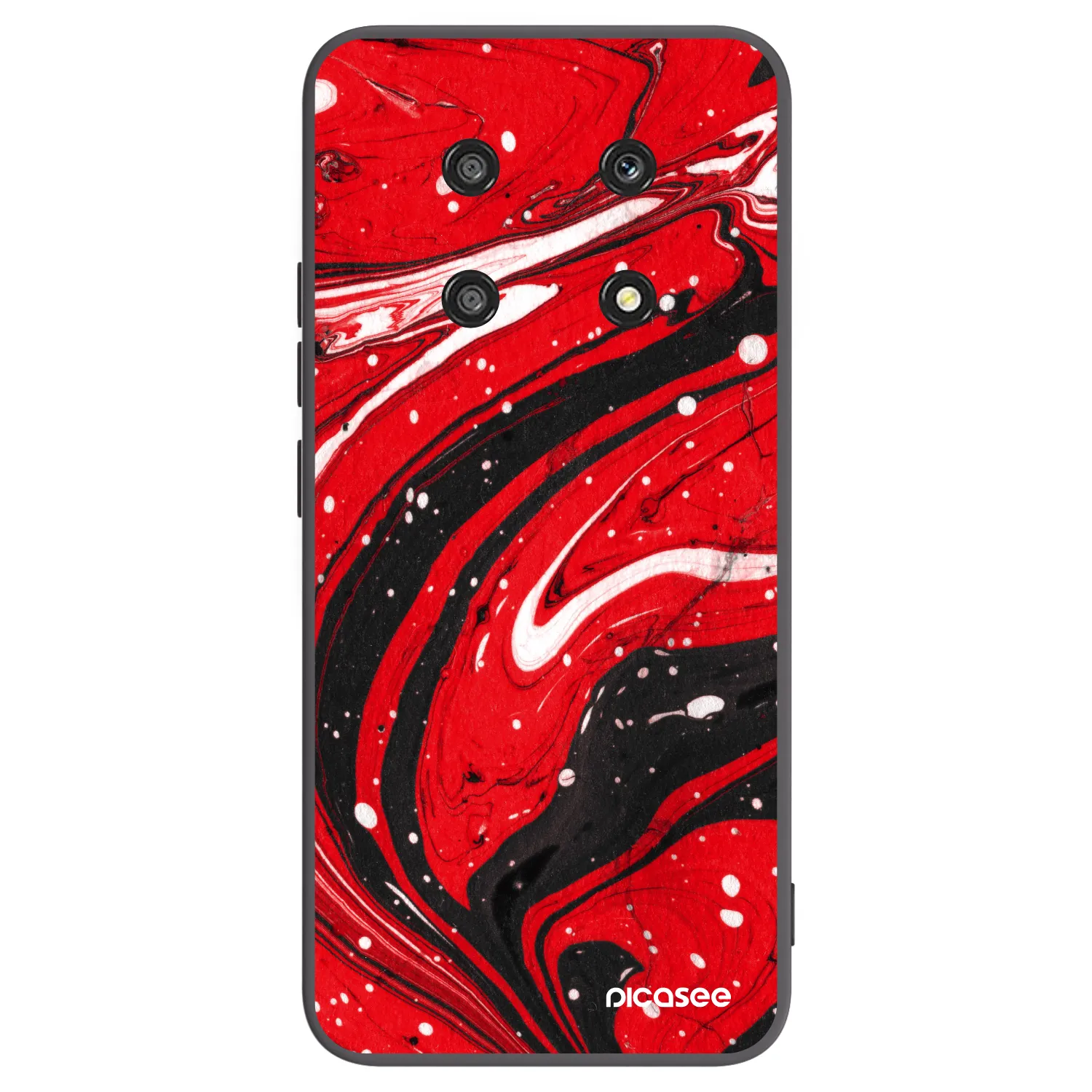 Picasee silikonowe czarne etui na Honor Magic4 Lite 5G - Red black