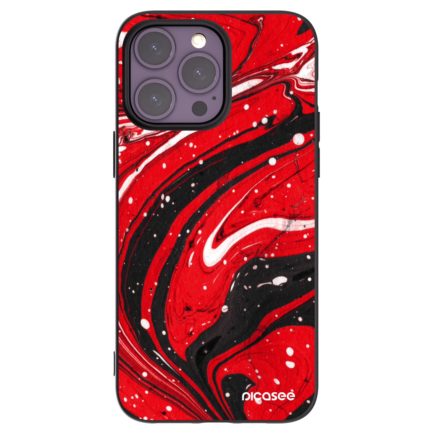 Picasee silikonowe czarne etui na Apple iPhone 14 Pro Max - Red black