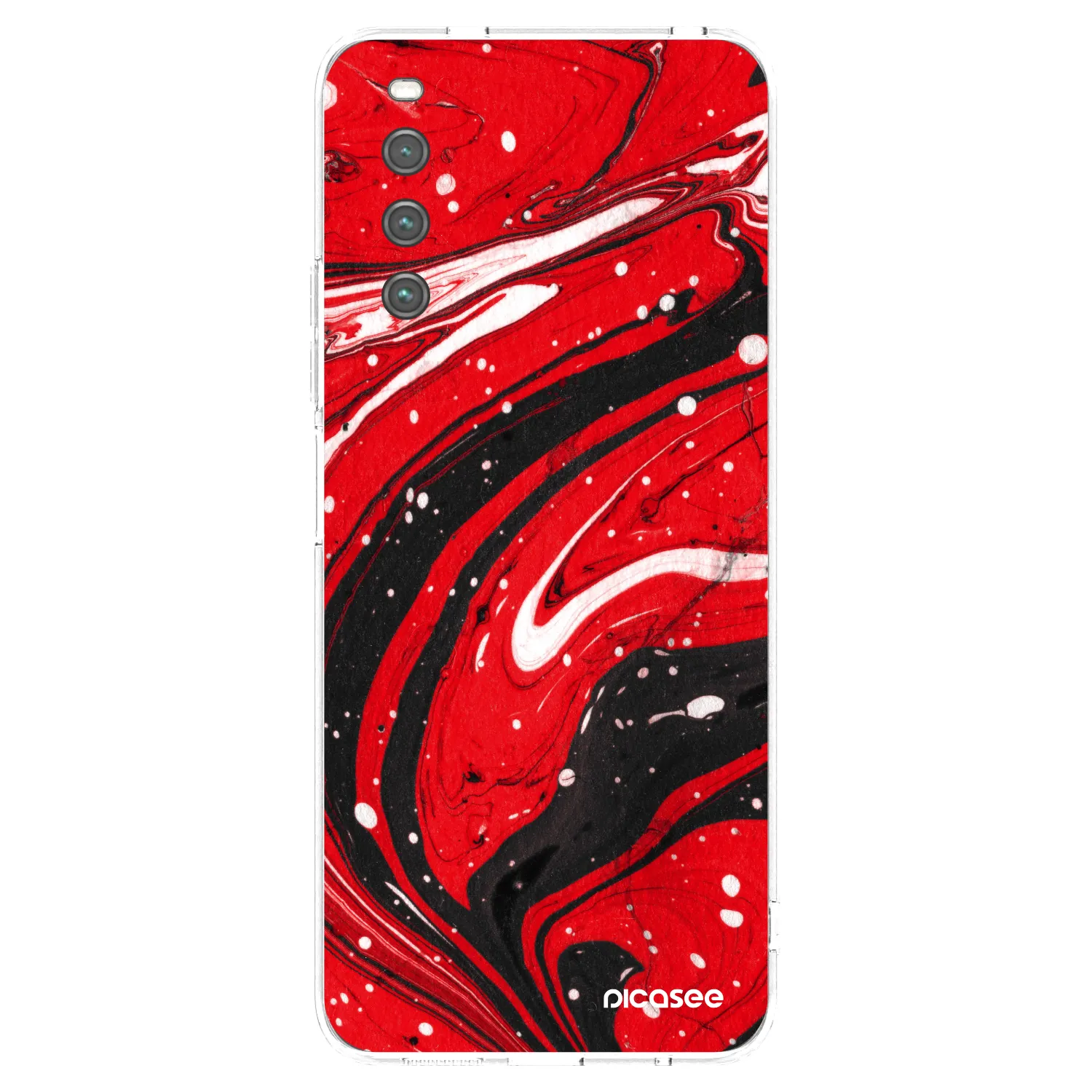 Picasee silikonowe przeźroczyste etui na Sony Xperia 10 IV 5G - Red black