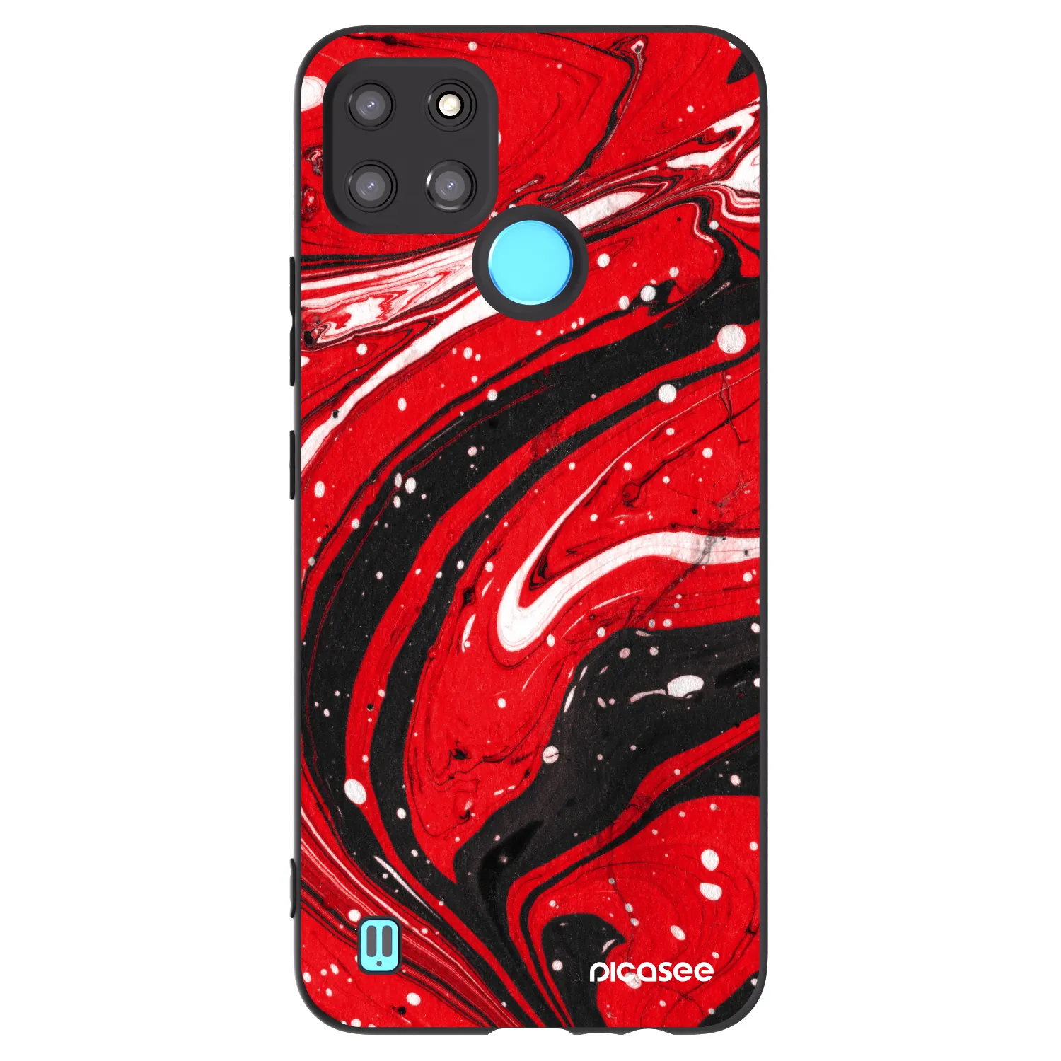 Picasee silikonowe czarne etui na Realme C21Y - Red black