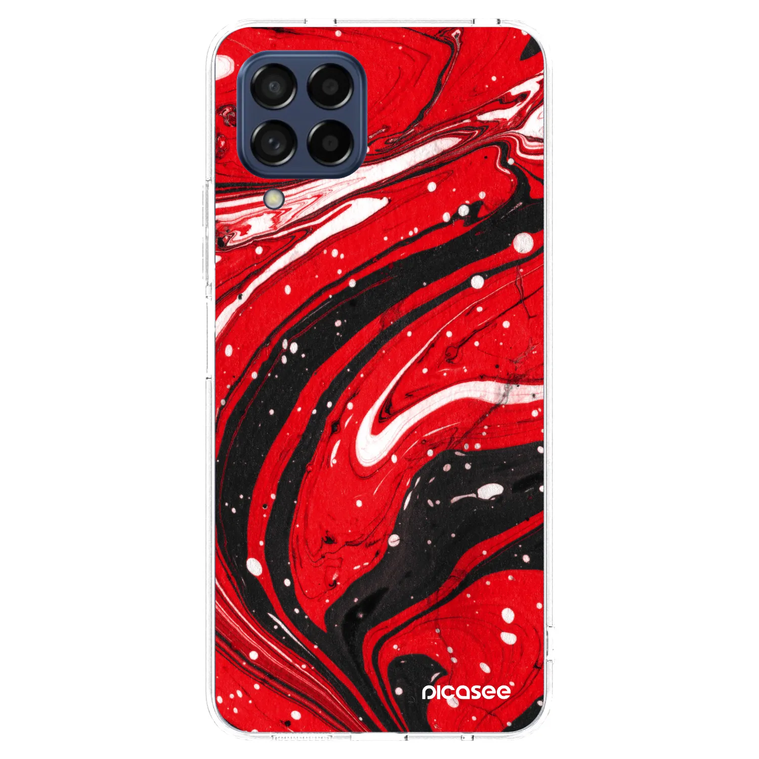 Picasee silikonowe przeźroczyste etui na Samsung Galaxy M53 5G - Red black