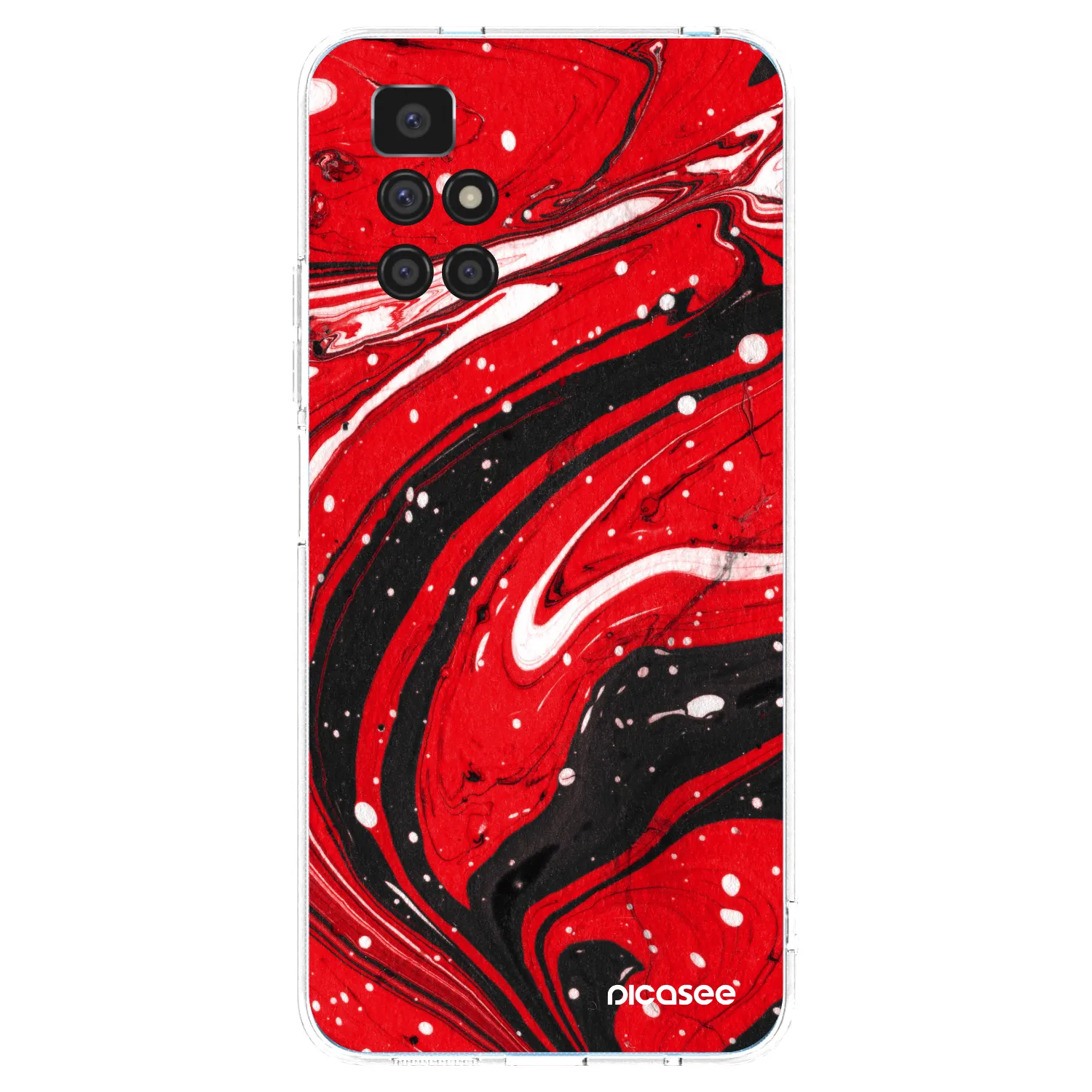 Picasee silikonowe przeźroczyste etui na Xiaomi Redmi 10 (2022) - Red black