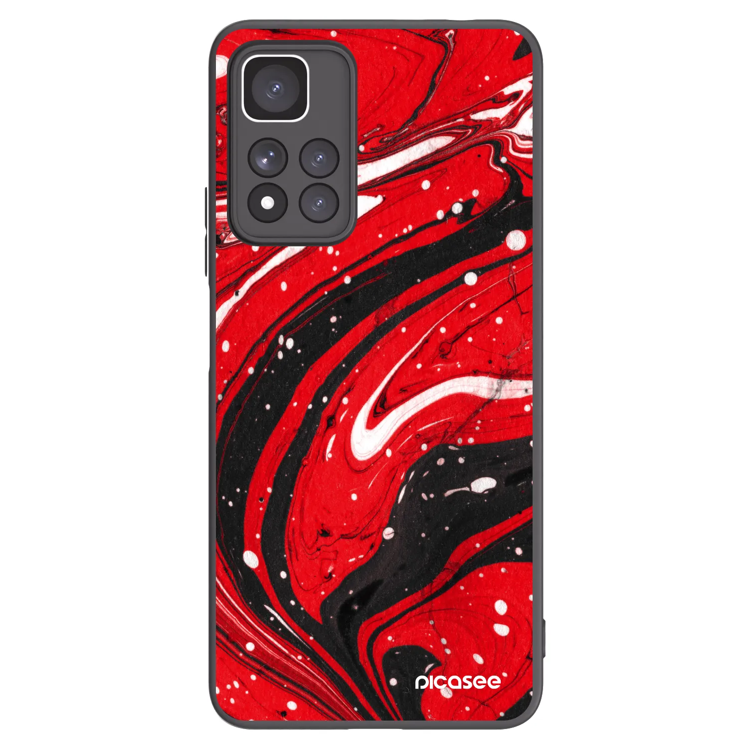Picasee silikonowe czarne etui na Xiaomi Redmi Note 11 Pro+ 5G - Red black