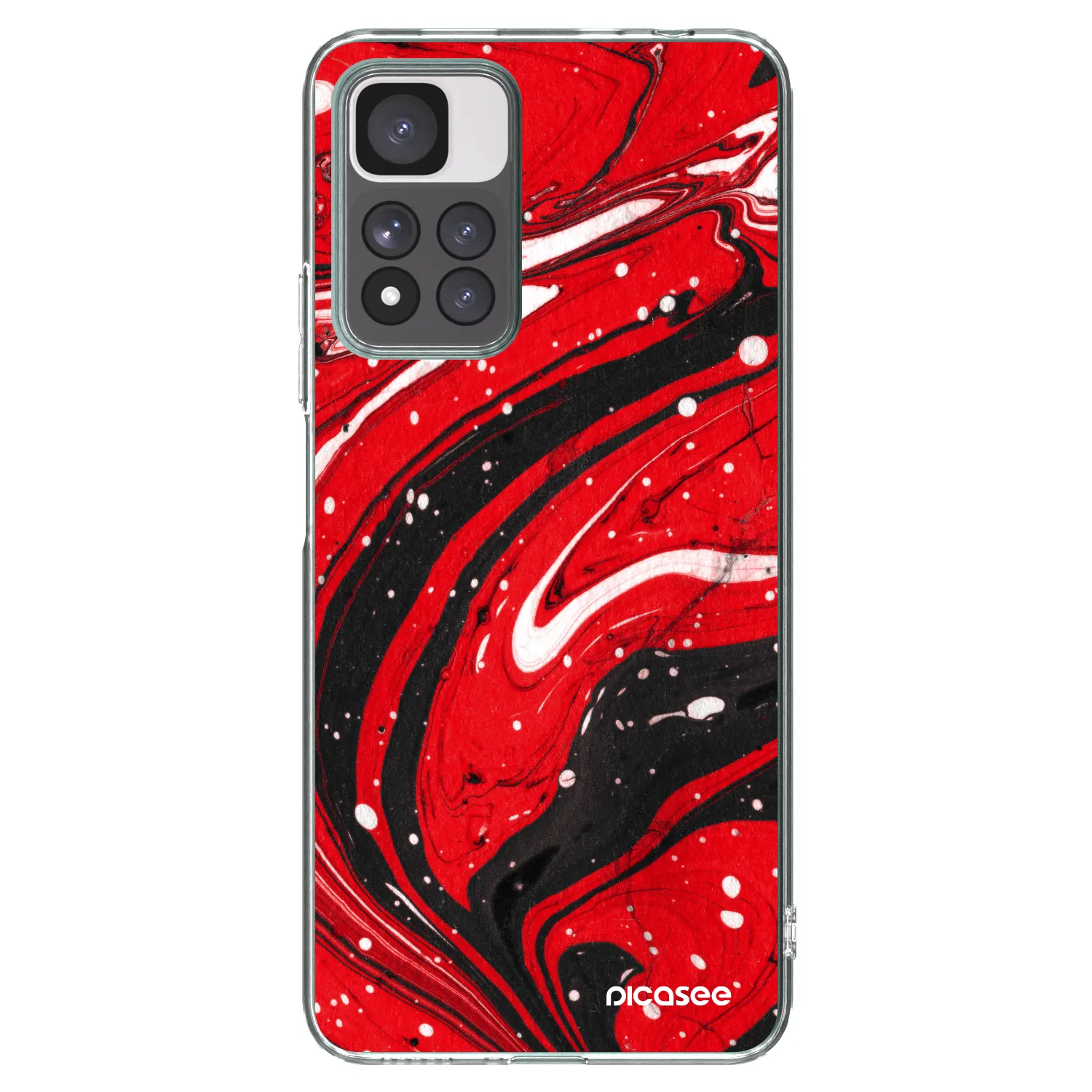Picasee silikonowe przeźroczyste etui na Xiaomi Redmi Note 11 Pro+ 5G - Red black