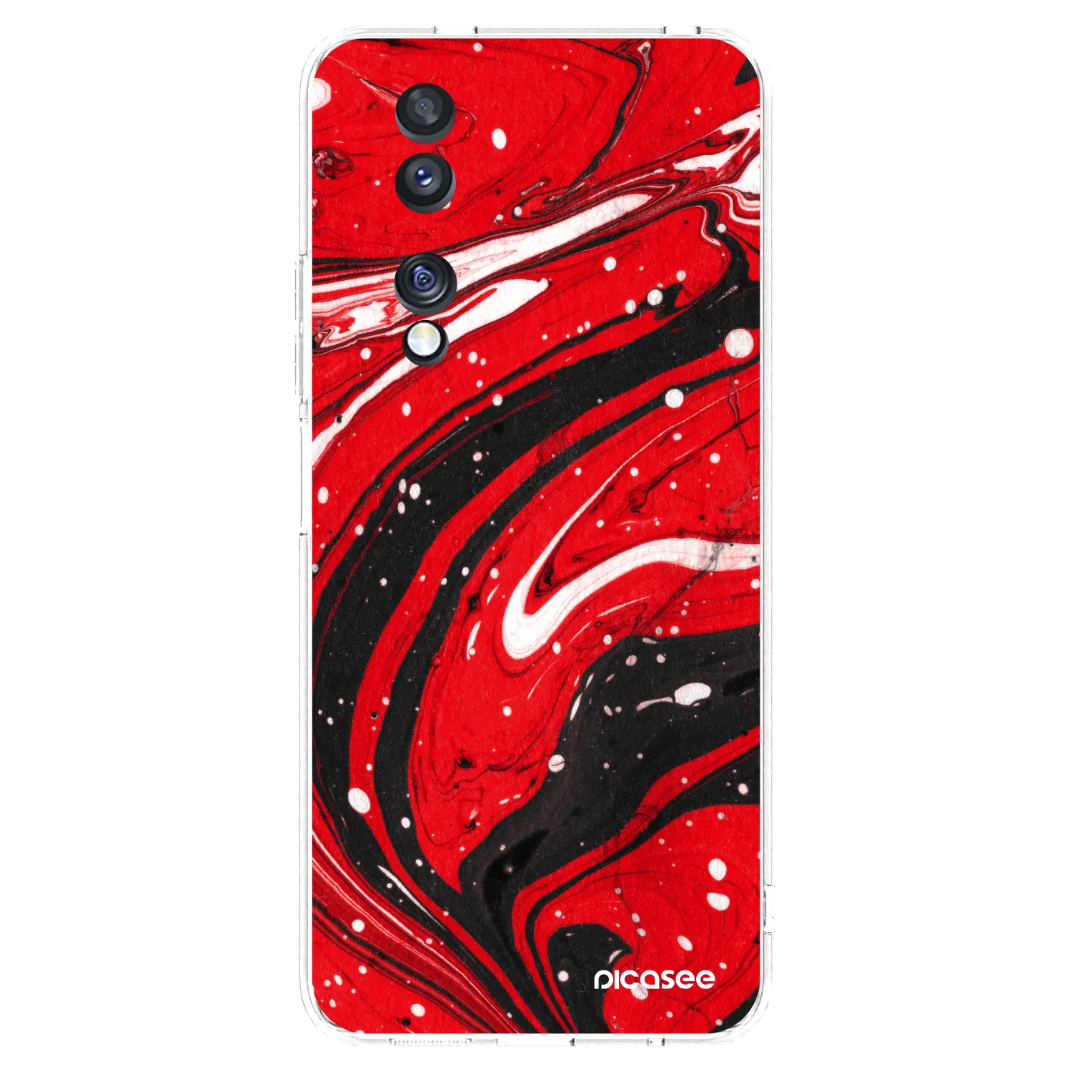 Picasee silikonowe przeźroczyste etui na Honor 70 - Red black