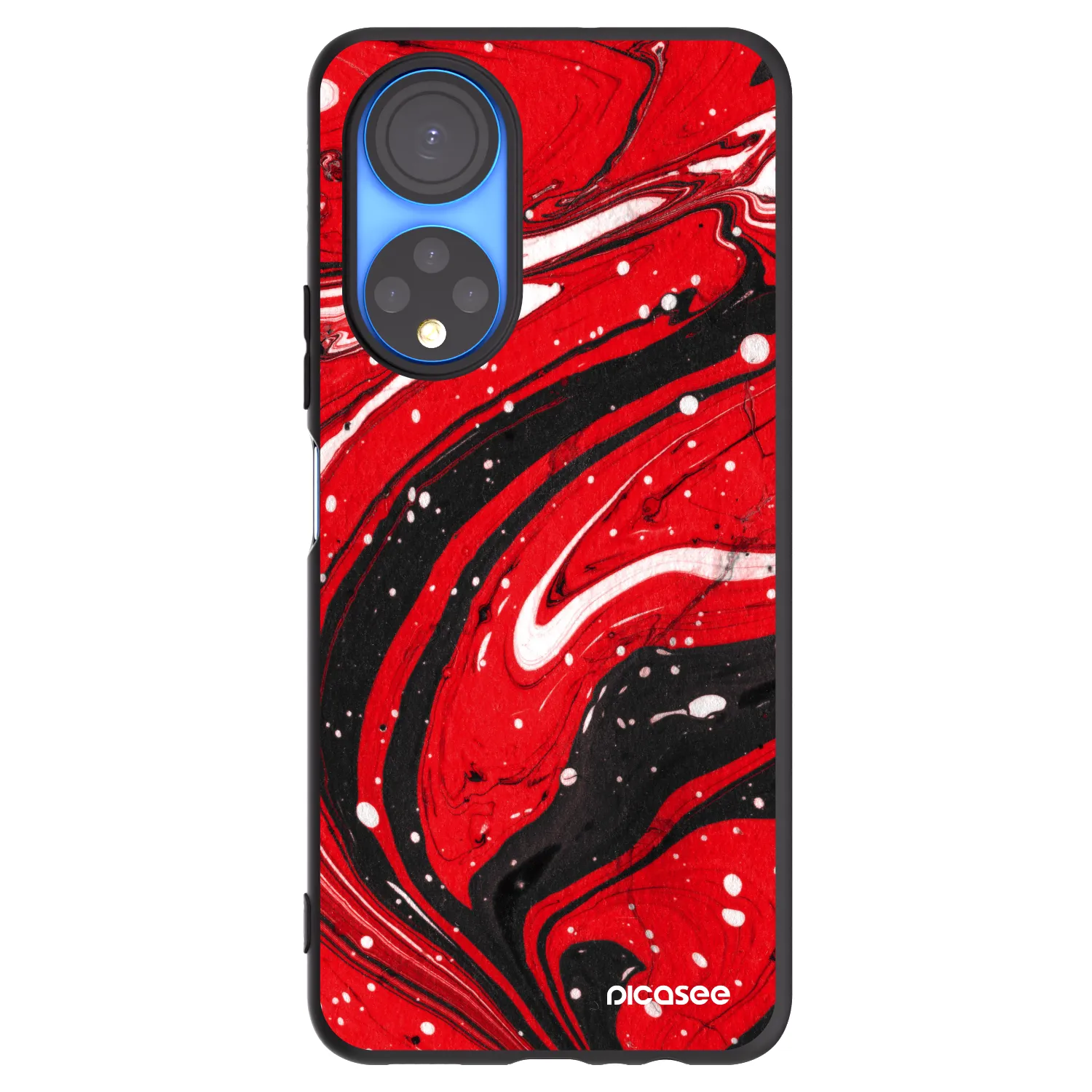 Picasee silikonowe czarne etui na Honor X7 - Red black