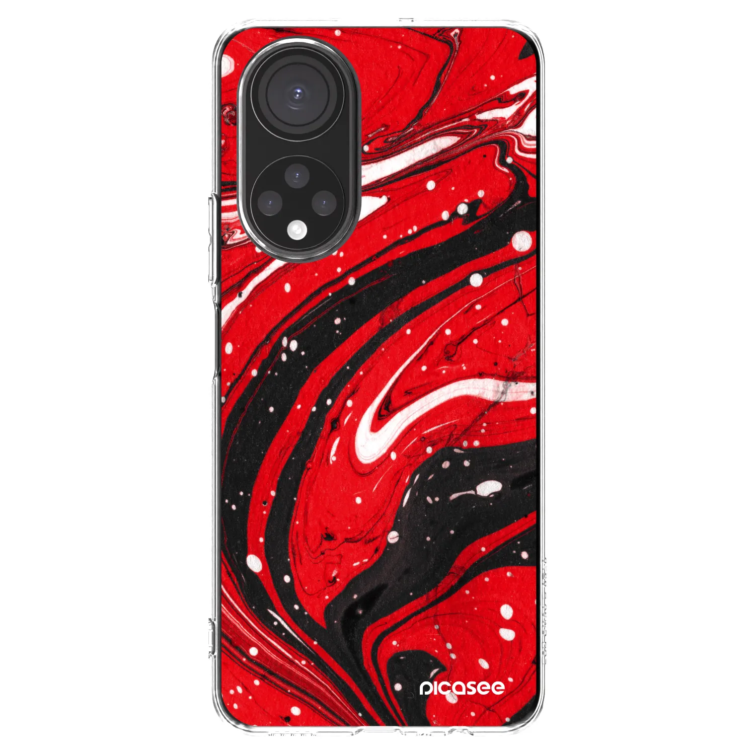 Picasee silikonowe przeźroczyste etui na Honor X7 - Red black