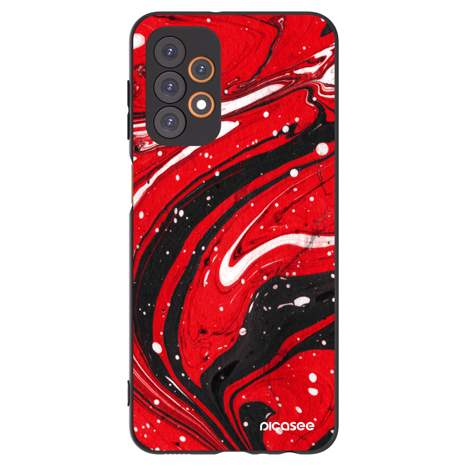 Picasee silikonowe czarne etui na Samsung Galaxy A23 A235F 4G - Red black