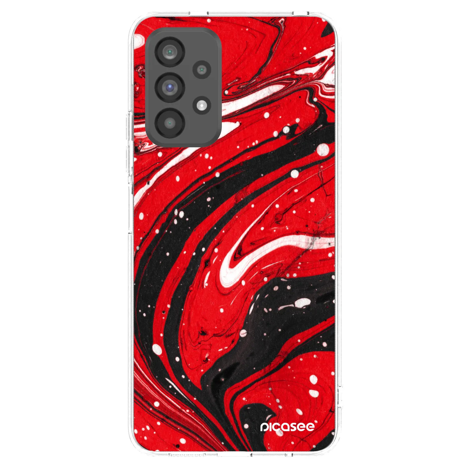 Picasee silikonowe przeźroczyste etui na Samsung Galaxy A73 5G - Red black