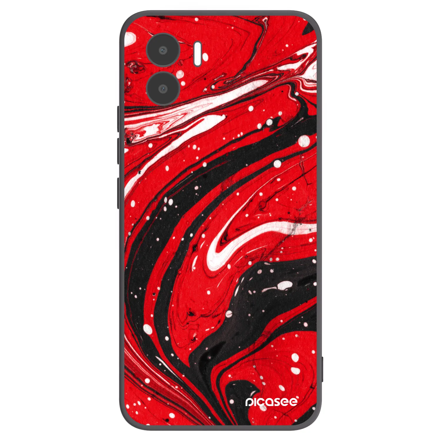 Picasee silikonowe czarne etui na Xiaomi Redmi A1 - Red black