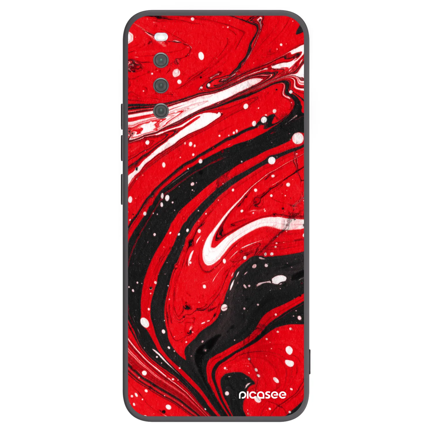 Picasee silikonowe czarne etui na Sony Xperia 10 III - Red black