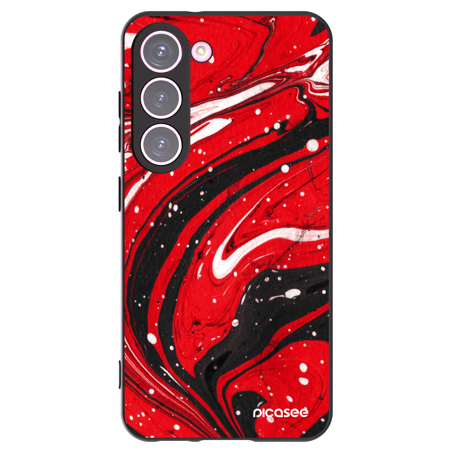 Picasee silikonowe czarne etui na Samsung Galaxy S23 5G - Red black