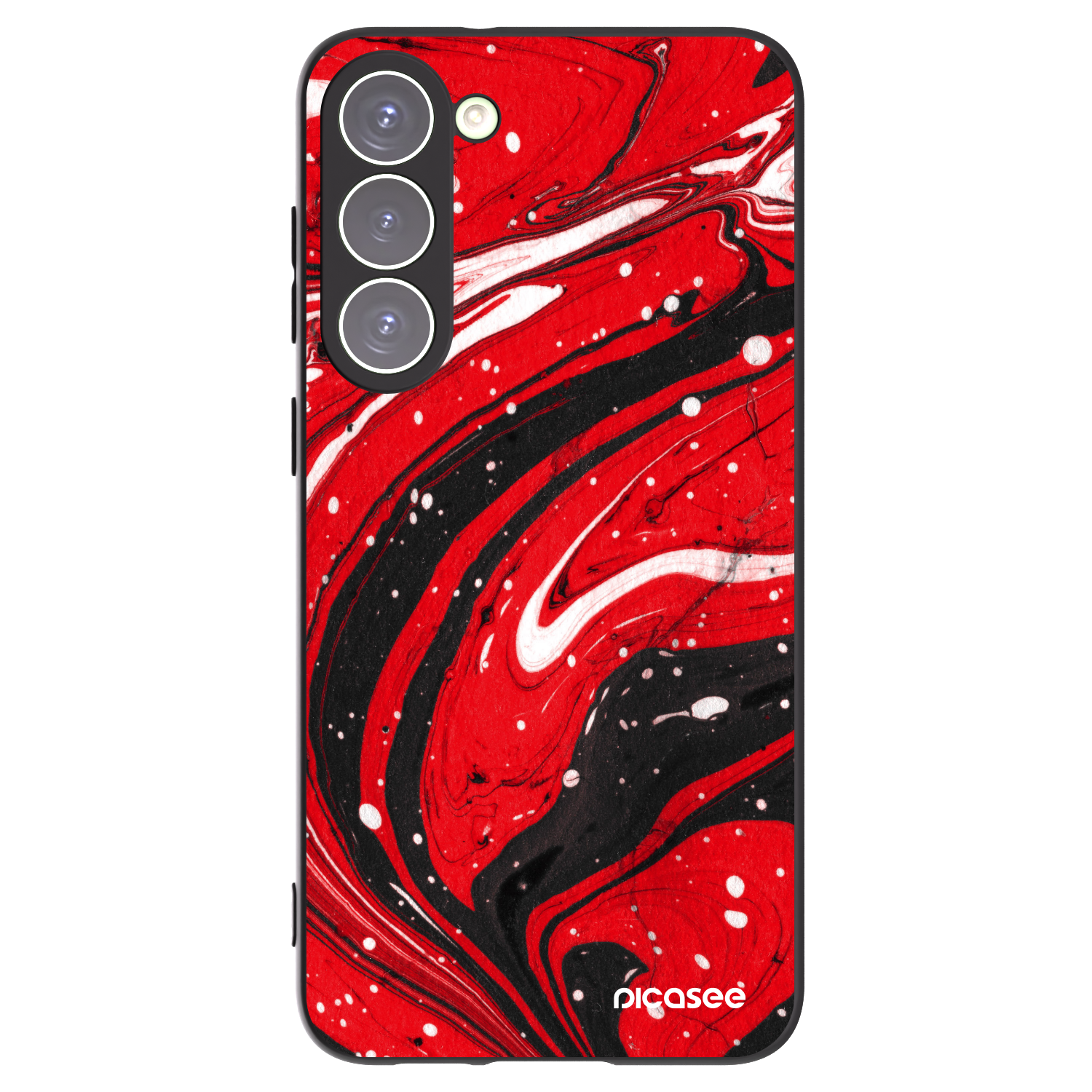 Picasee silikonowe czarne etui na Samsung Galaxy S23+ 5G - Red black