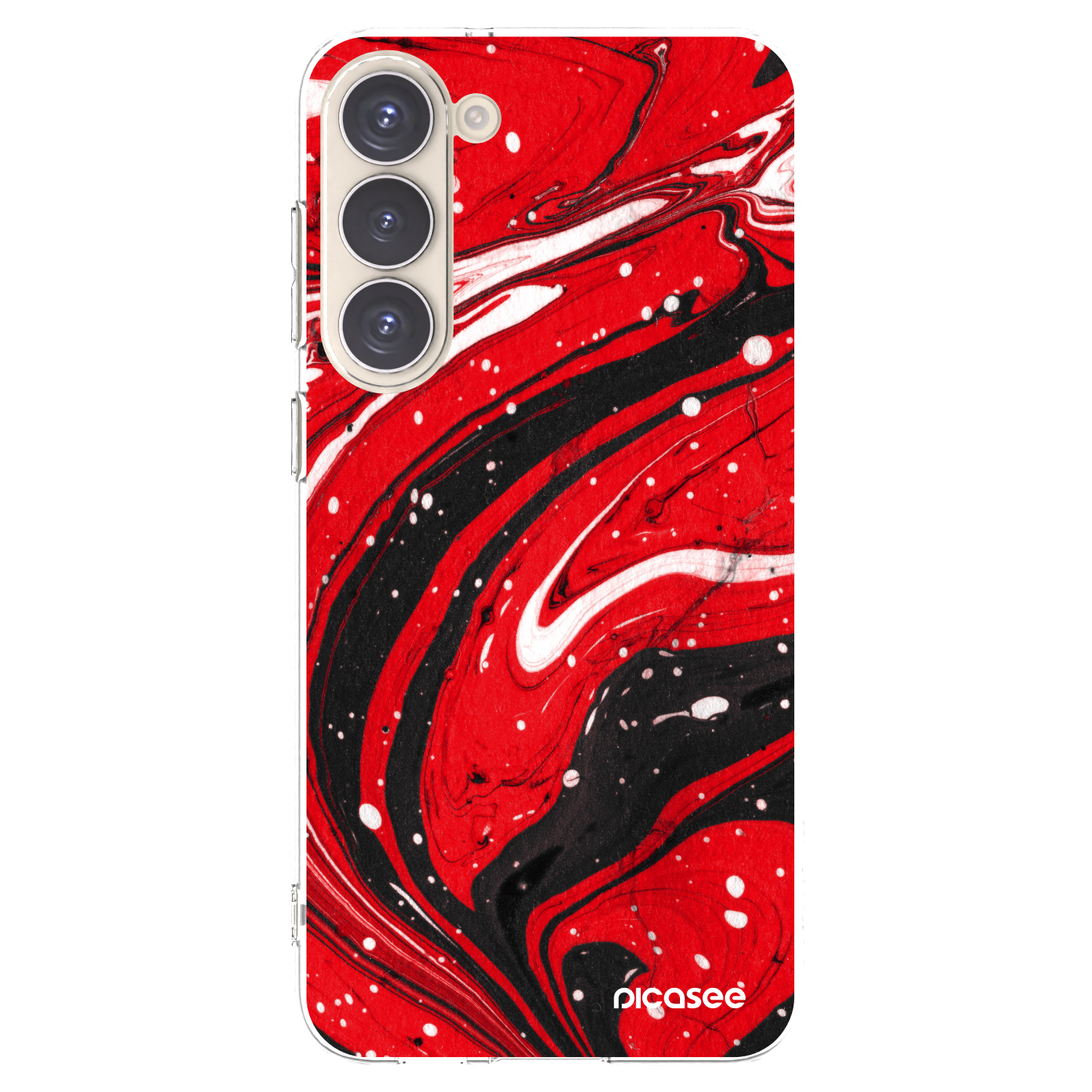 Picasee silikonowe przeźroczyste etui na Samsung Galaxy S23+ 5G - Red black