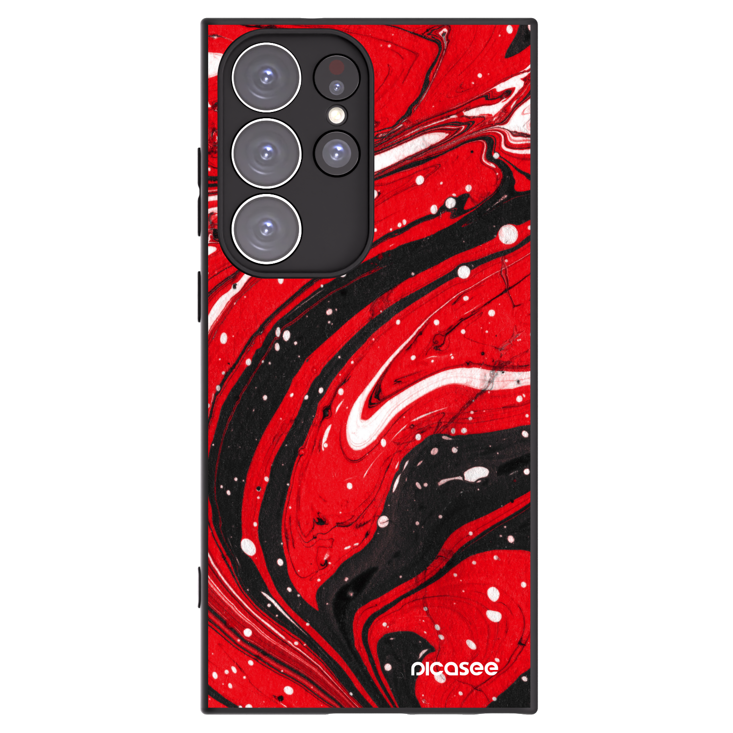 Picasee silikonowe czarne etui na Samsung Galaxy S23 Ultra 5G - Red black
